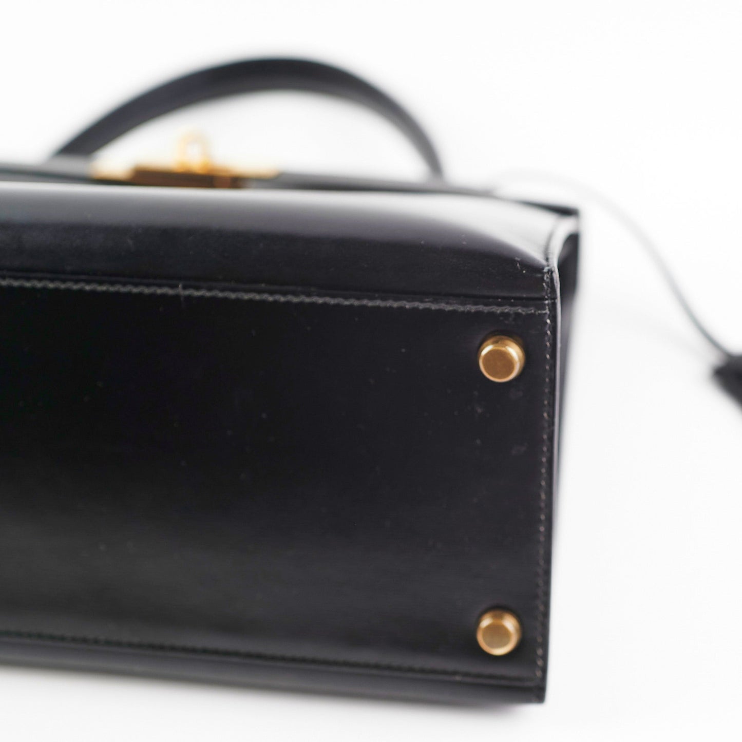 Hermes Vintage Kelly 28 Box Leather Noir Black - N Circle Stamp 1984