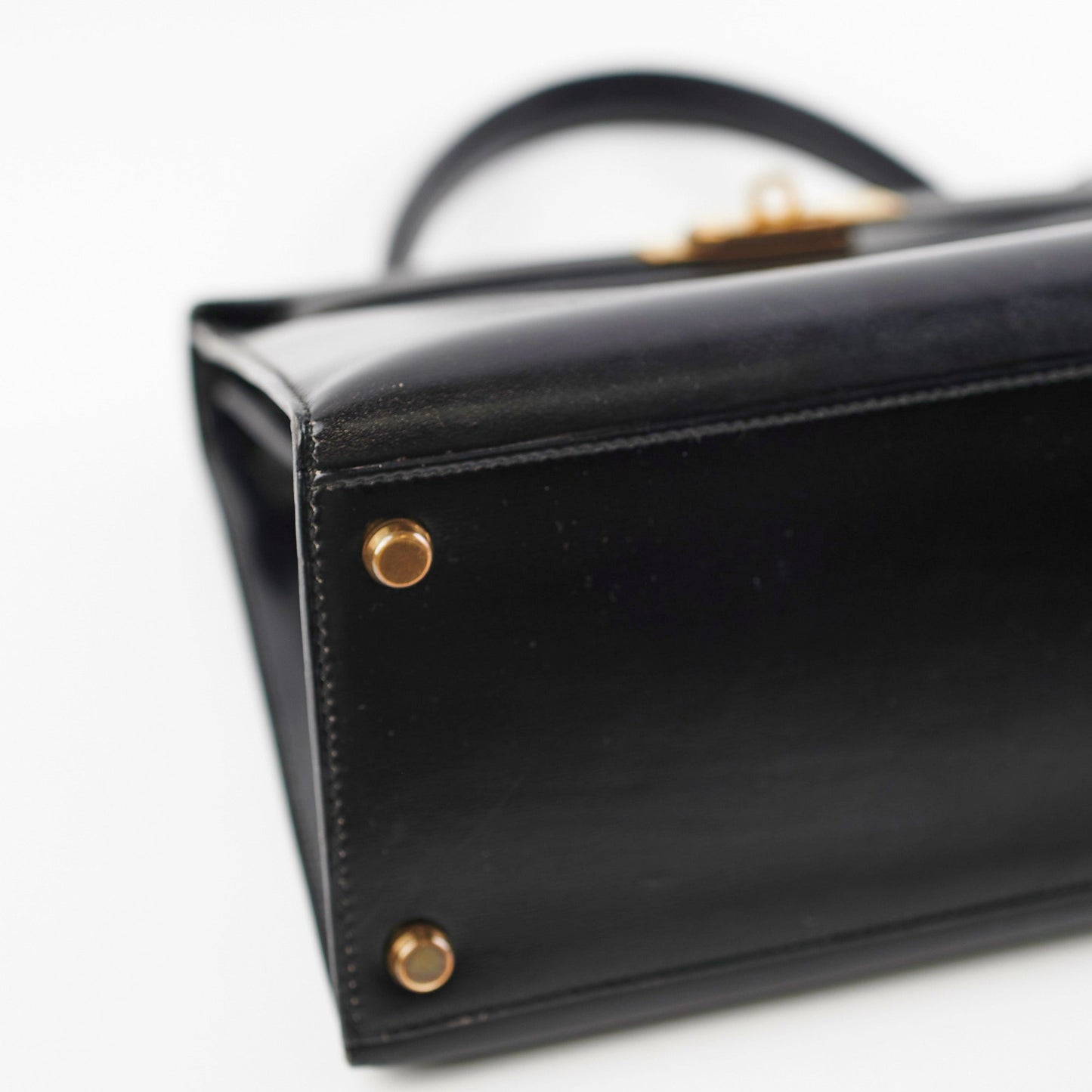 Hermes Vintage Kelly 28 Box Leather Noir Black - N Circle Stamp 1984