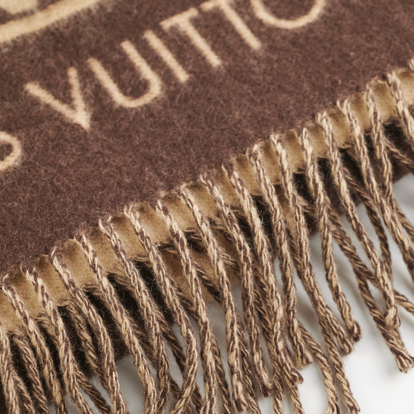Louis Vuitton Beige/Brown Cashmere Scarf
