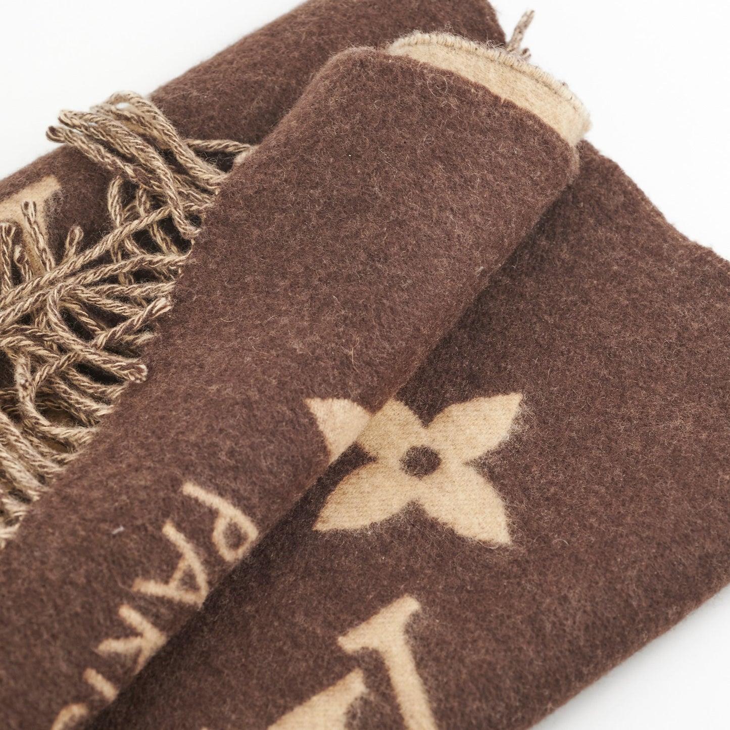 Louis Vuitton Beige/Brown Cashmere Scarf