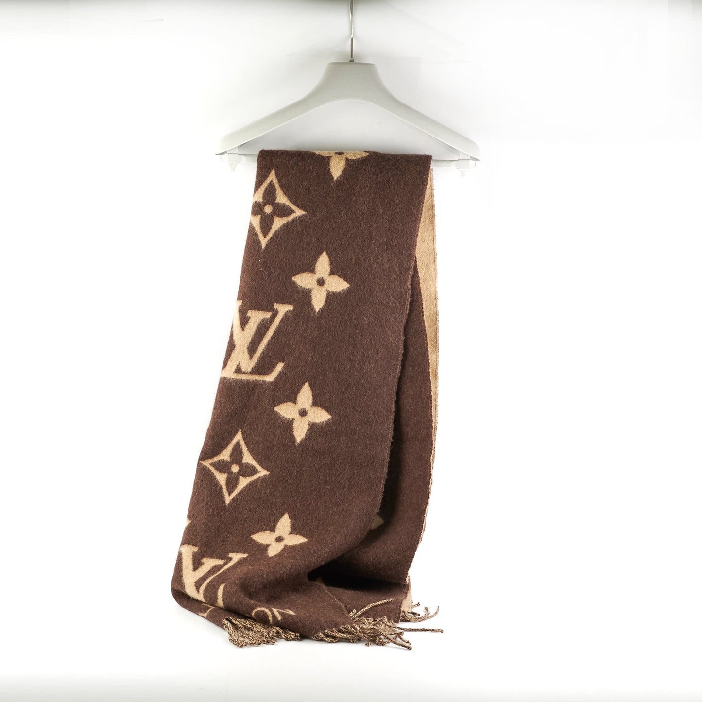 Louis Vuitton Beige/Brown Cashmere Scarf