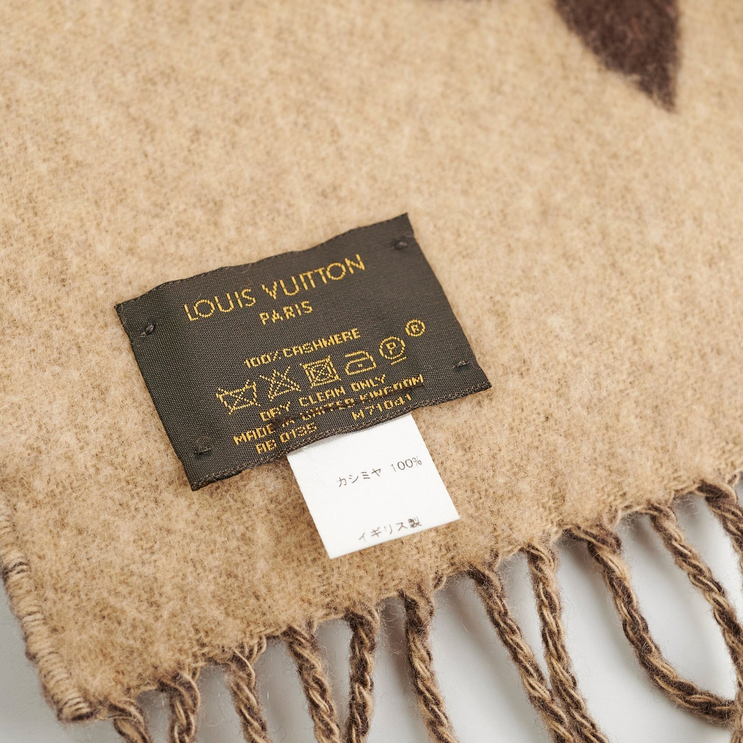 Louis Vuitton Beige/Brown Cashmere Scarf