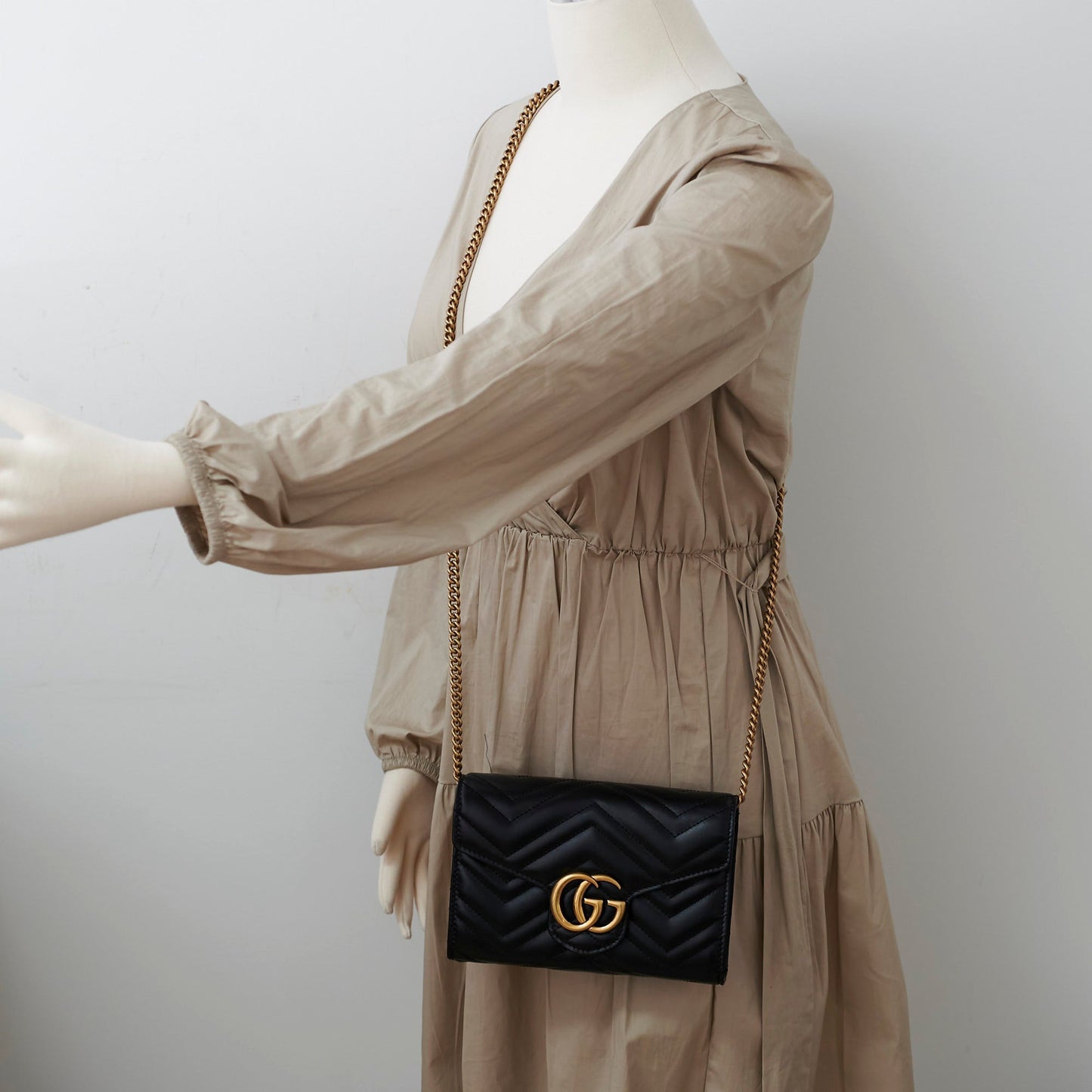 Gucci Marmont Wallet On Chain WOC Black