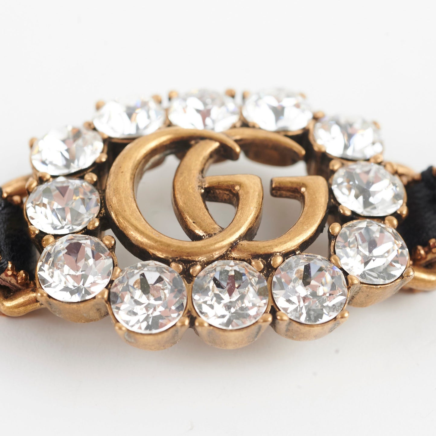 Gucci Logo Rhinestone Black Choker