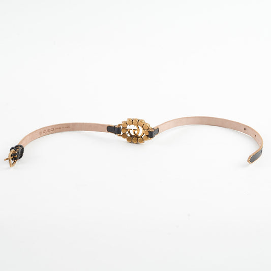 Gucci Logo Rhinestone Black Choker