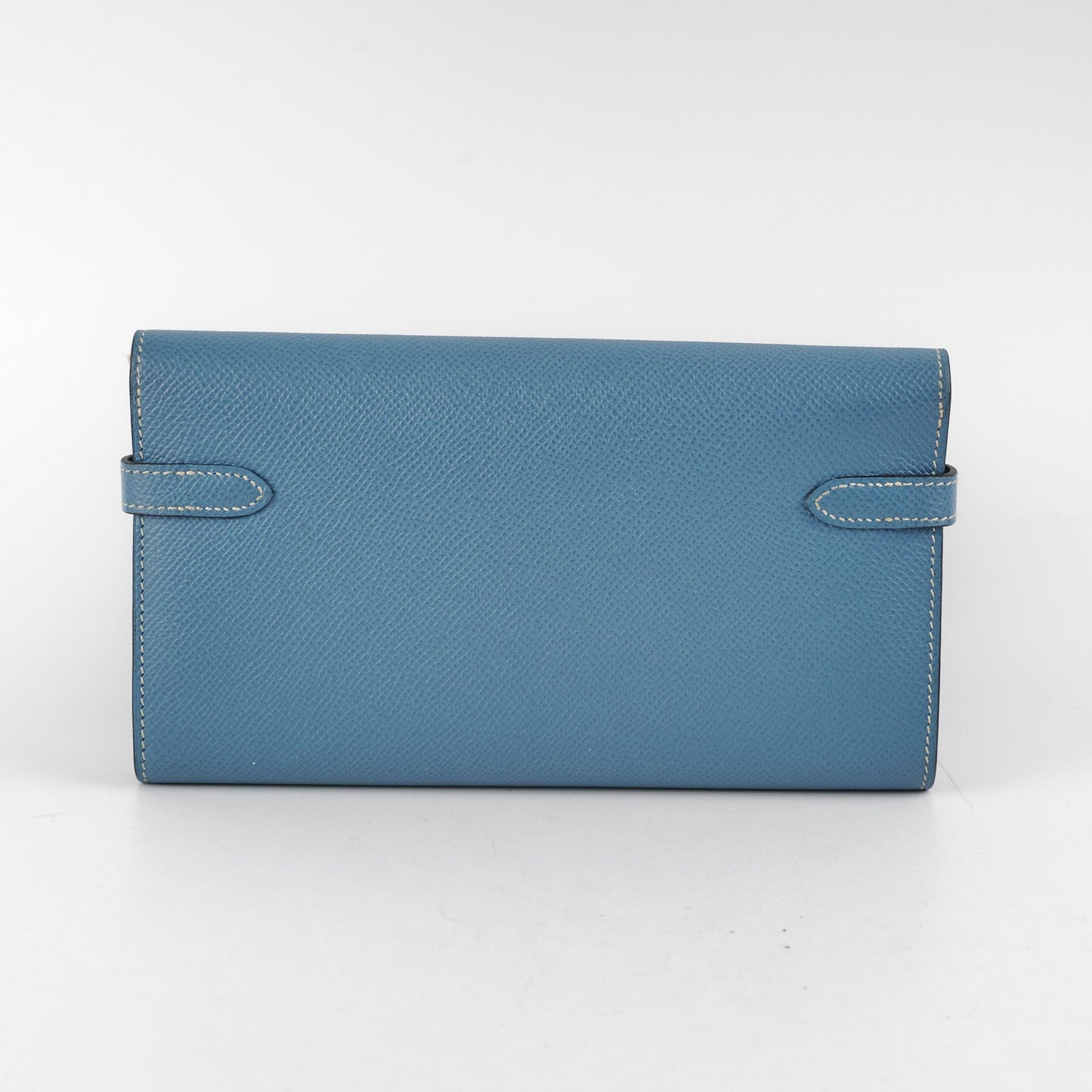 Hermes Kelly To Go Wallet Blue Epsom - Stamp Square R (2014)