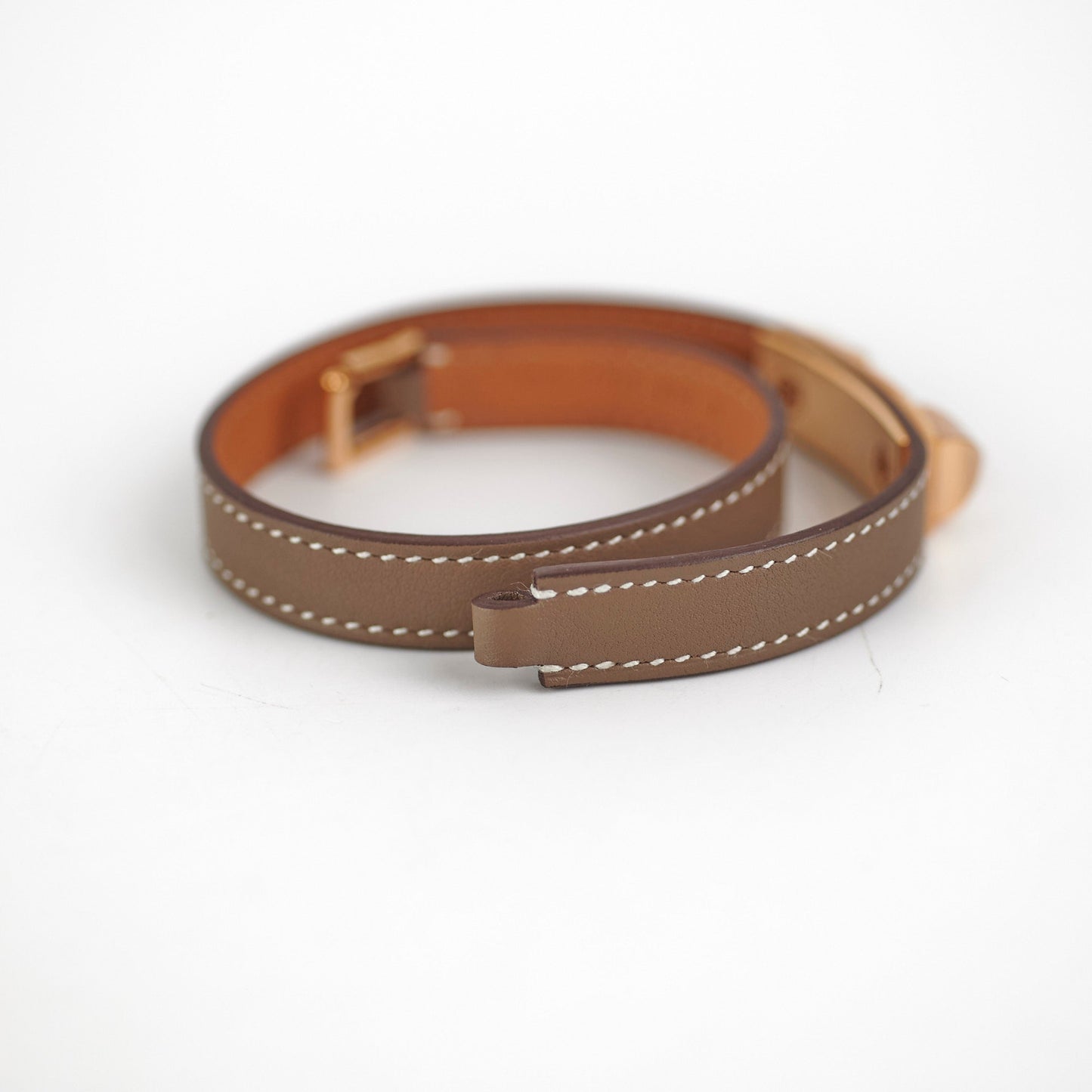 Hermes Rivale Double Tour Bracelet Etoupe Size XS