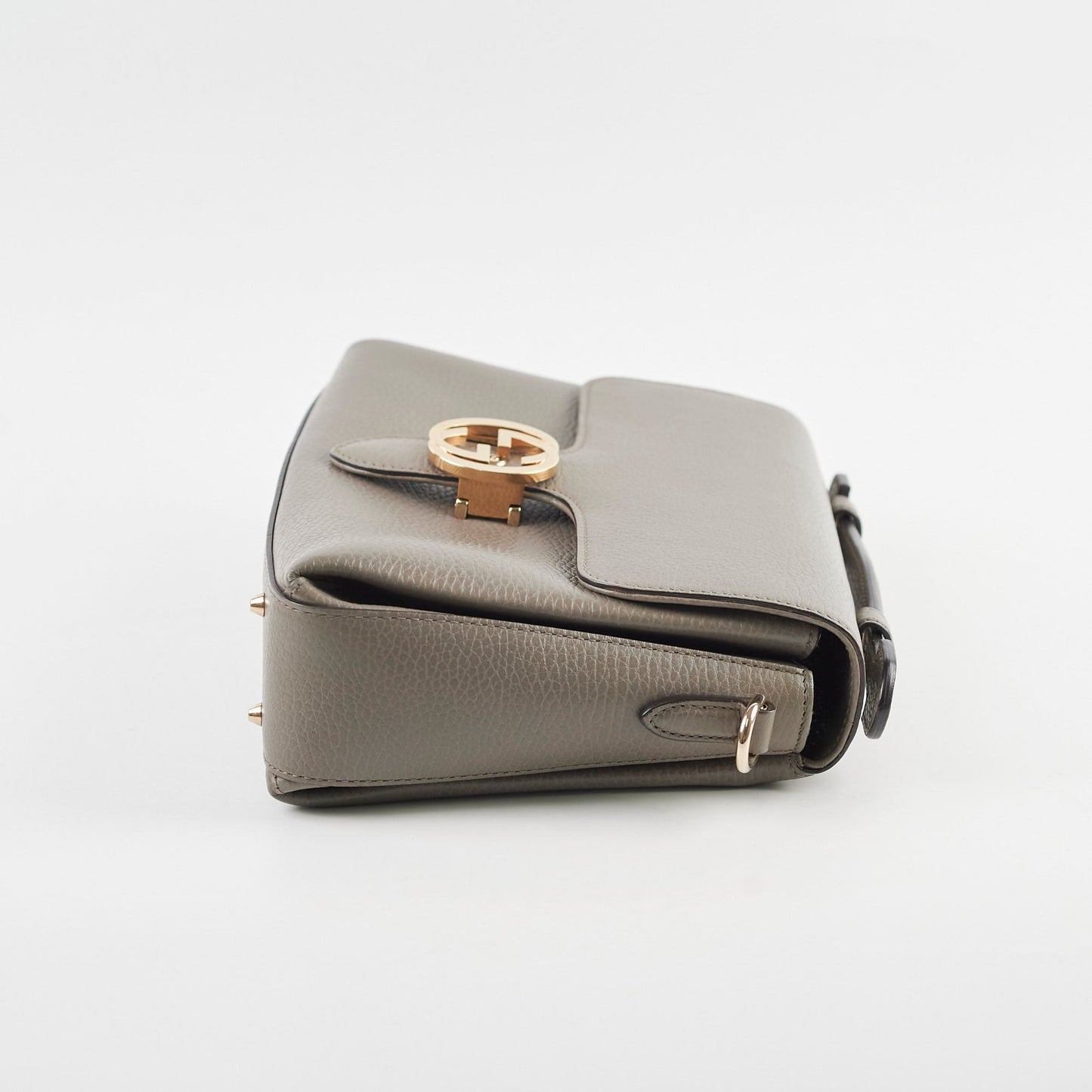 Gucci Leather Top Handle Grey Bag