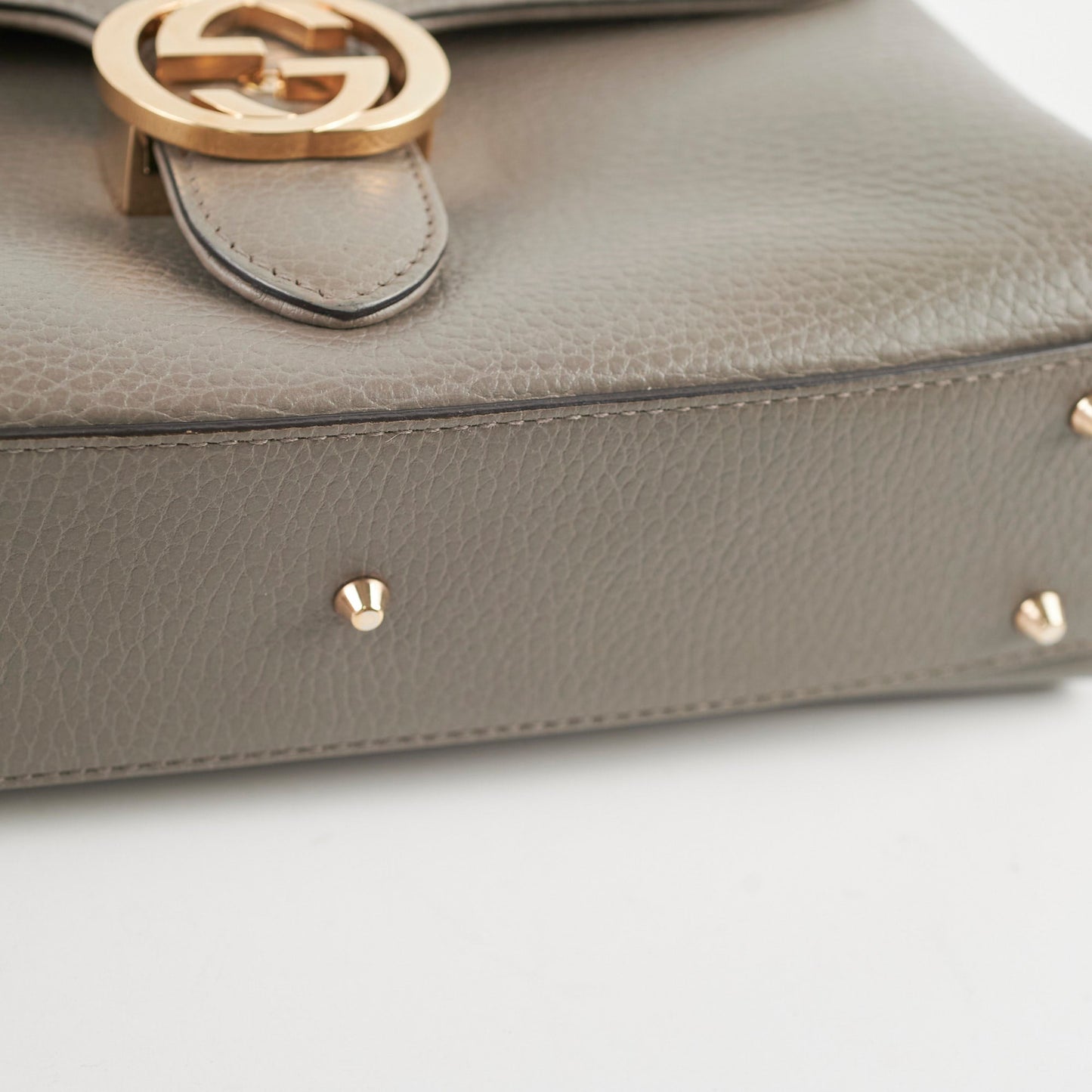 Gucci Leather Top Handle Grey Bag