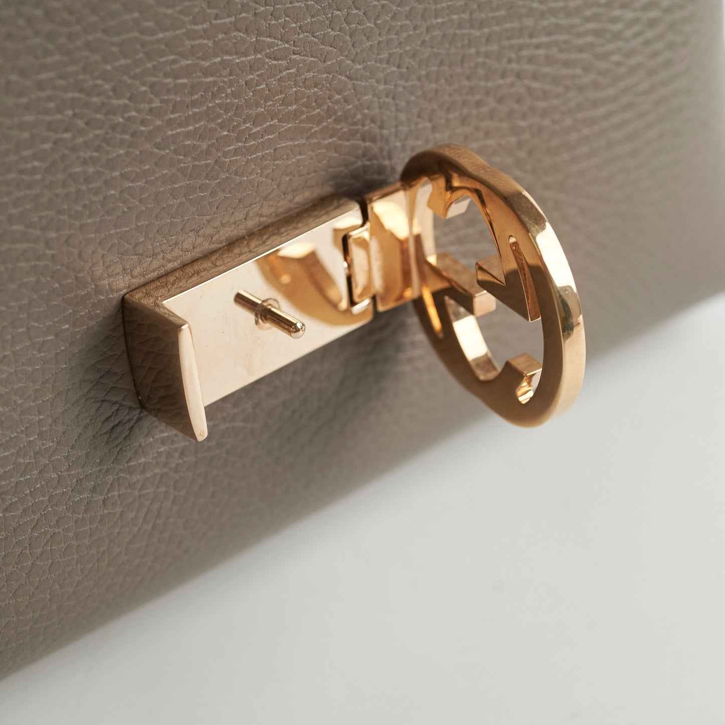 Gucci Leather Top Handle Grey Bag