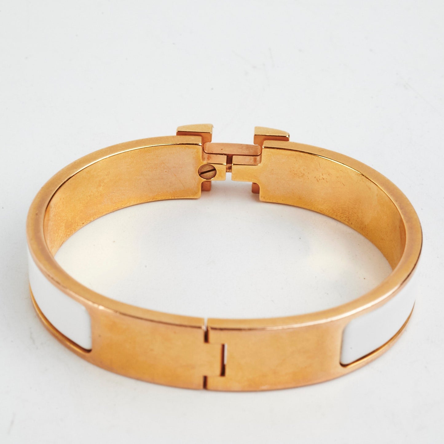 Hermes H White Clic Bracelet PM