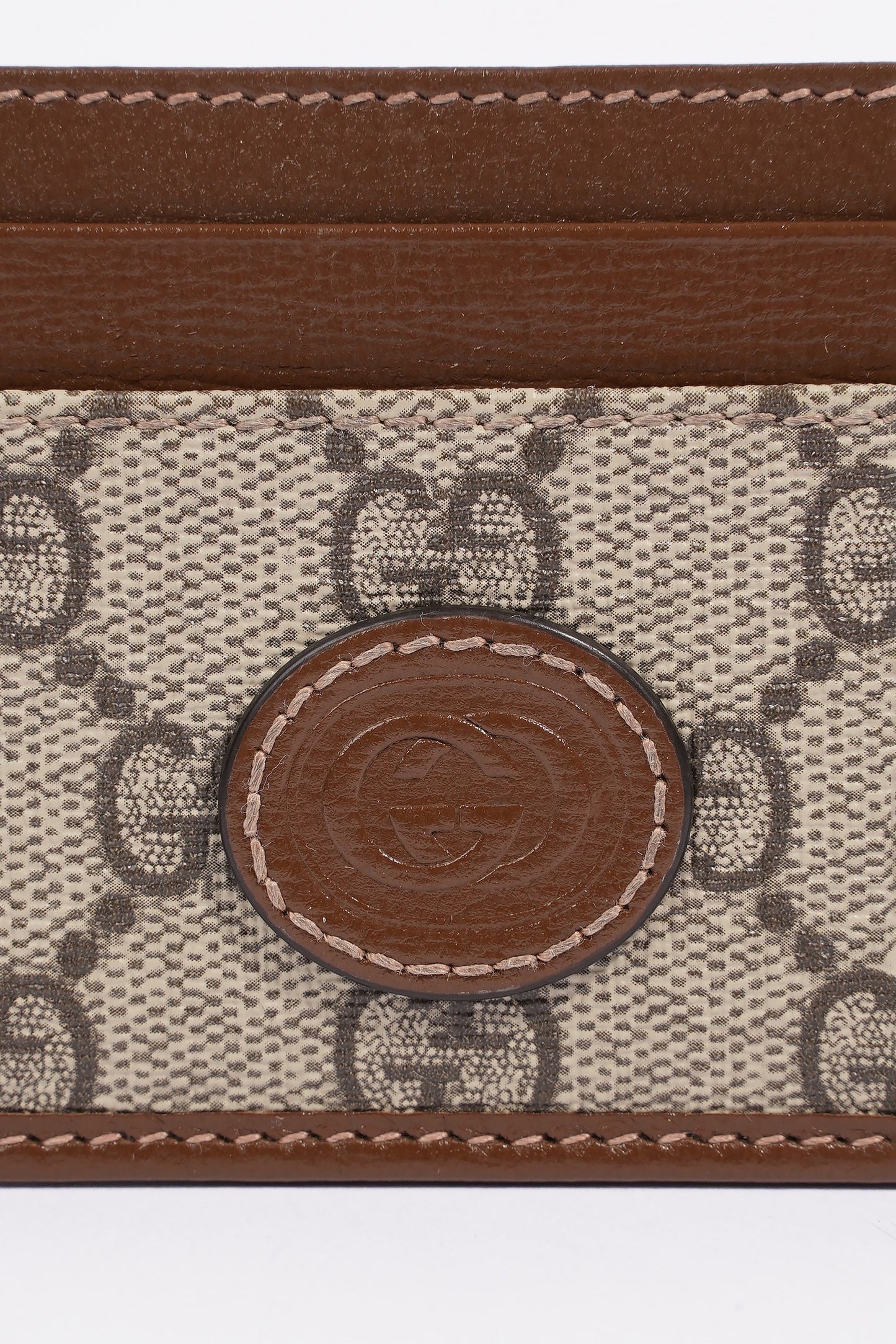 Gucci Card Case With Interlocking G GG Supreme Coated Canvas