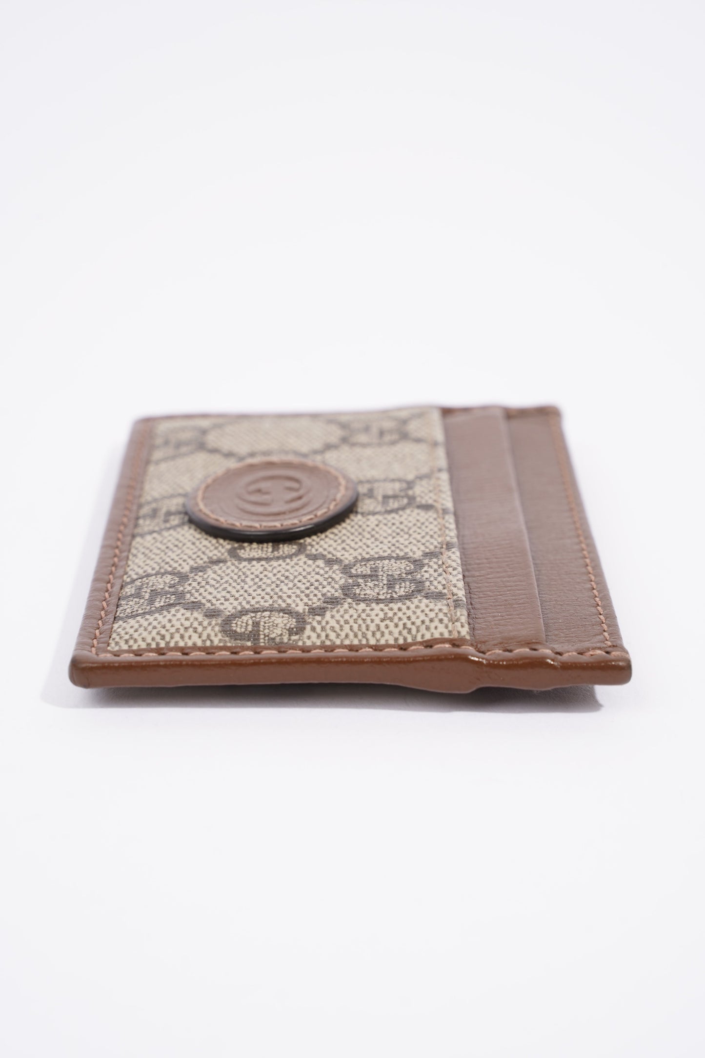 Gucci Card Case With Interlocking G GG Supreme Coated Canvas