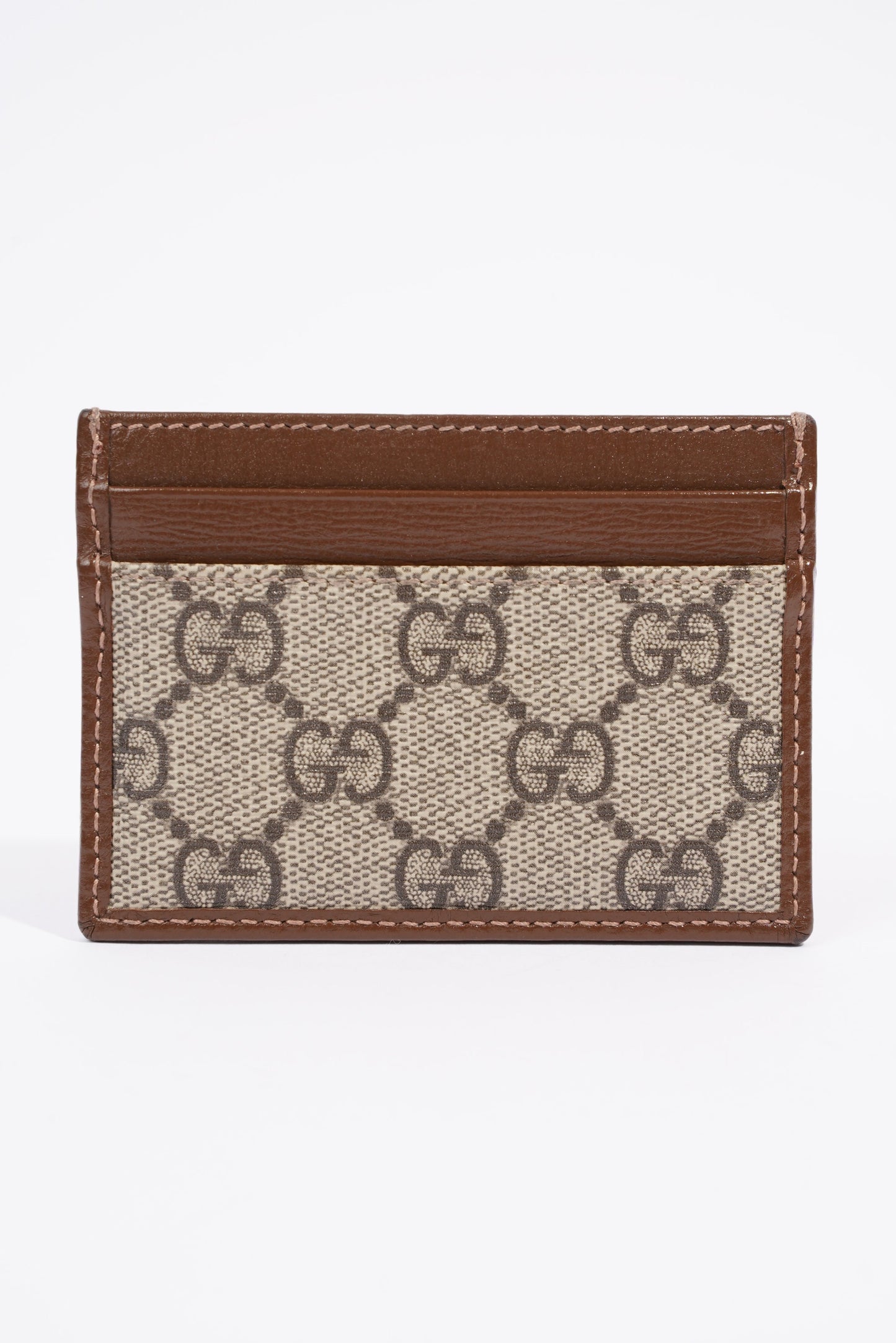 Gucci Card Case With Interlocking G GG Supreme Coated Canvas