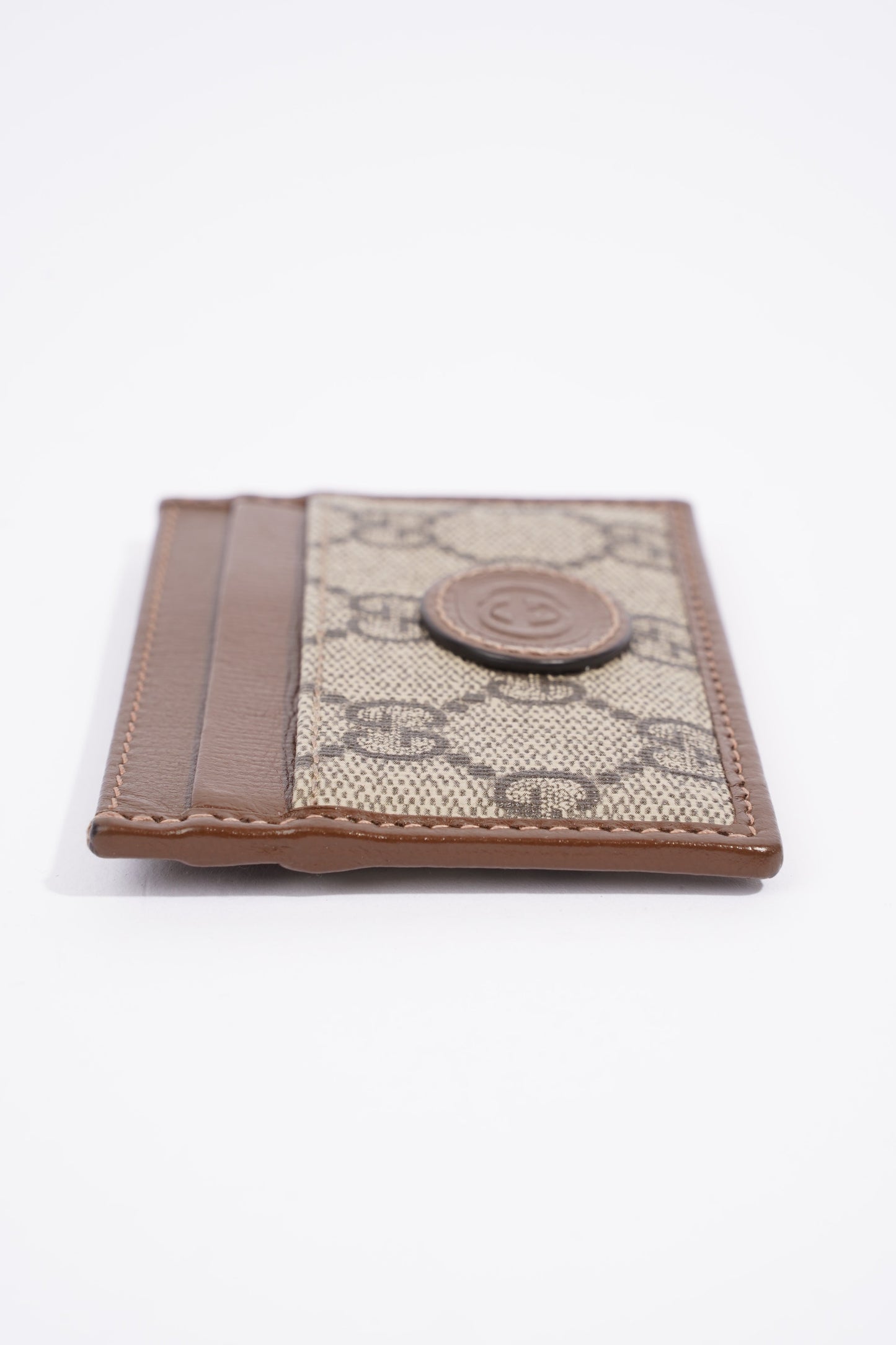 Gucci Card Case With Interlocking G GG Supreme Coated Canvas