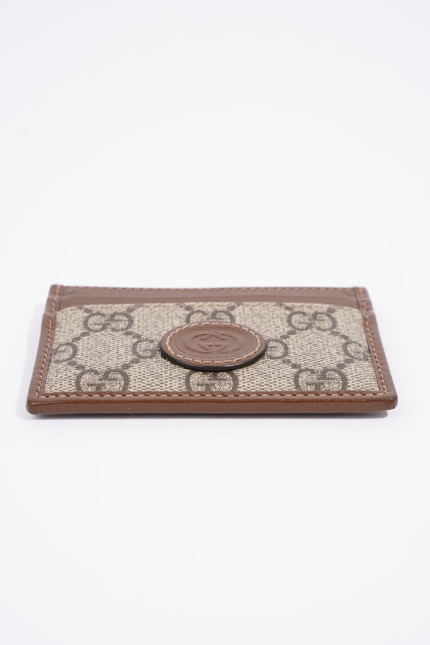 Gucci Card Case With Interlocking G GG Supreme Coated Canvas