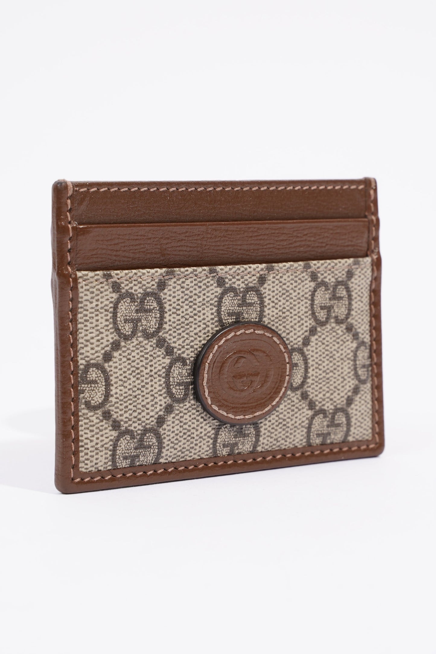 Gucci Card Case With Interlocking G GG Supreme Coated Canvas