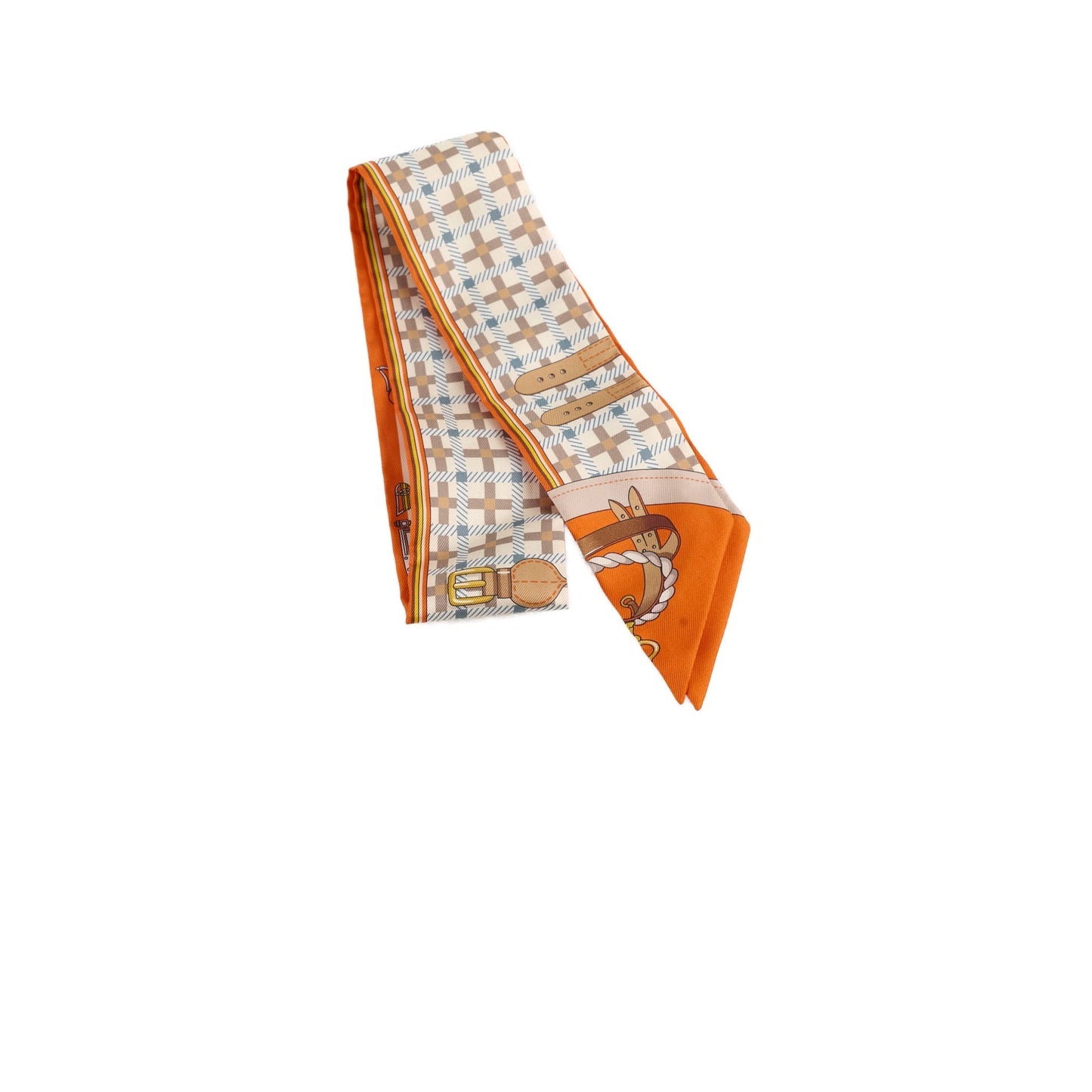 Hermes Twilly Orange/Beige/Gris