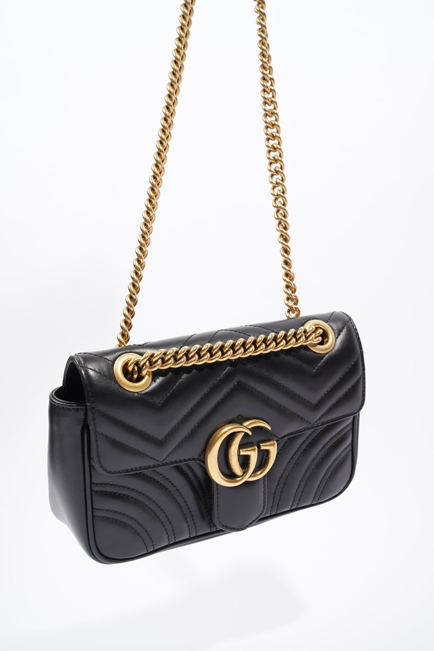 Gucci Marmont Flap Black Matelasse Leather Mini