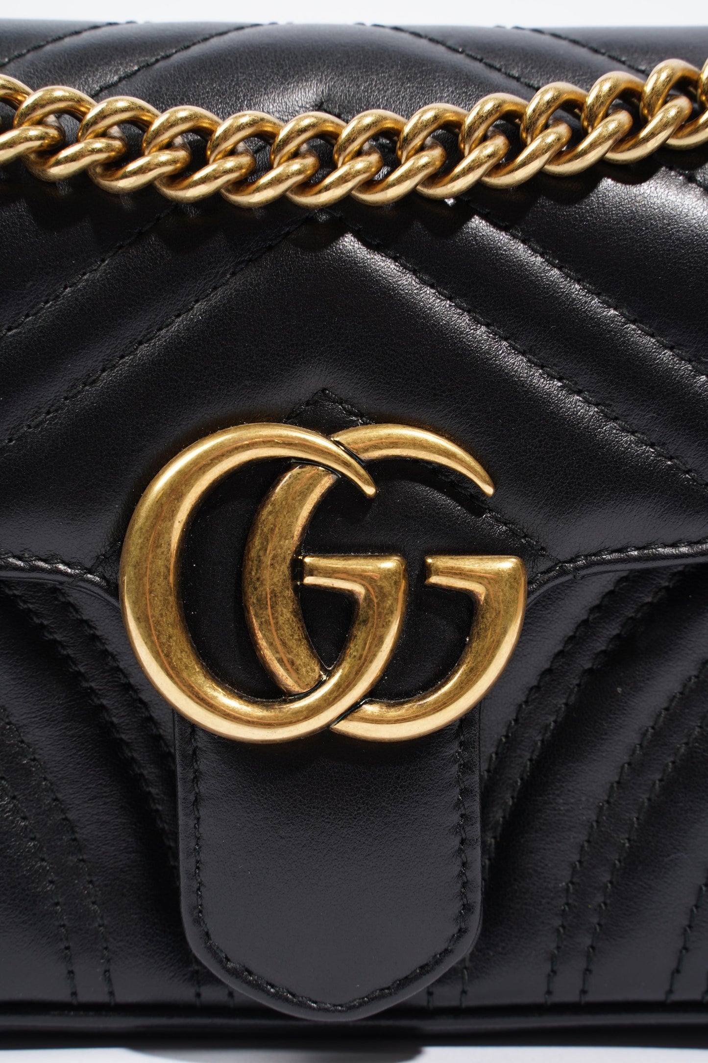 Gucci Marmont Flap Black Matelasse Leather Mini