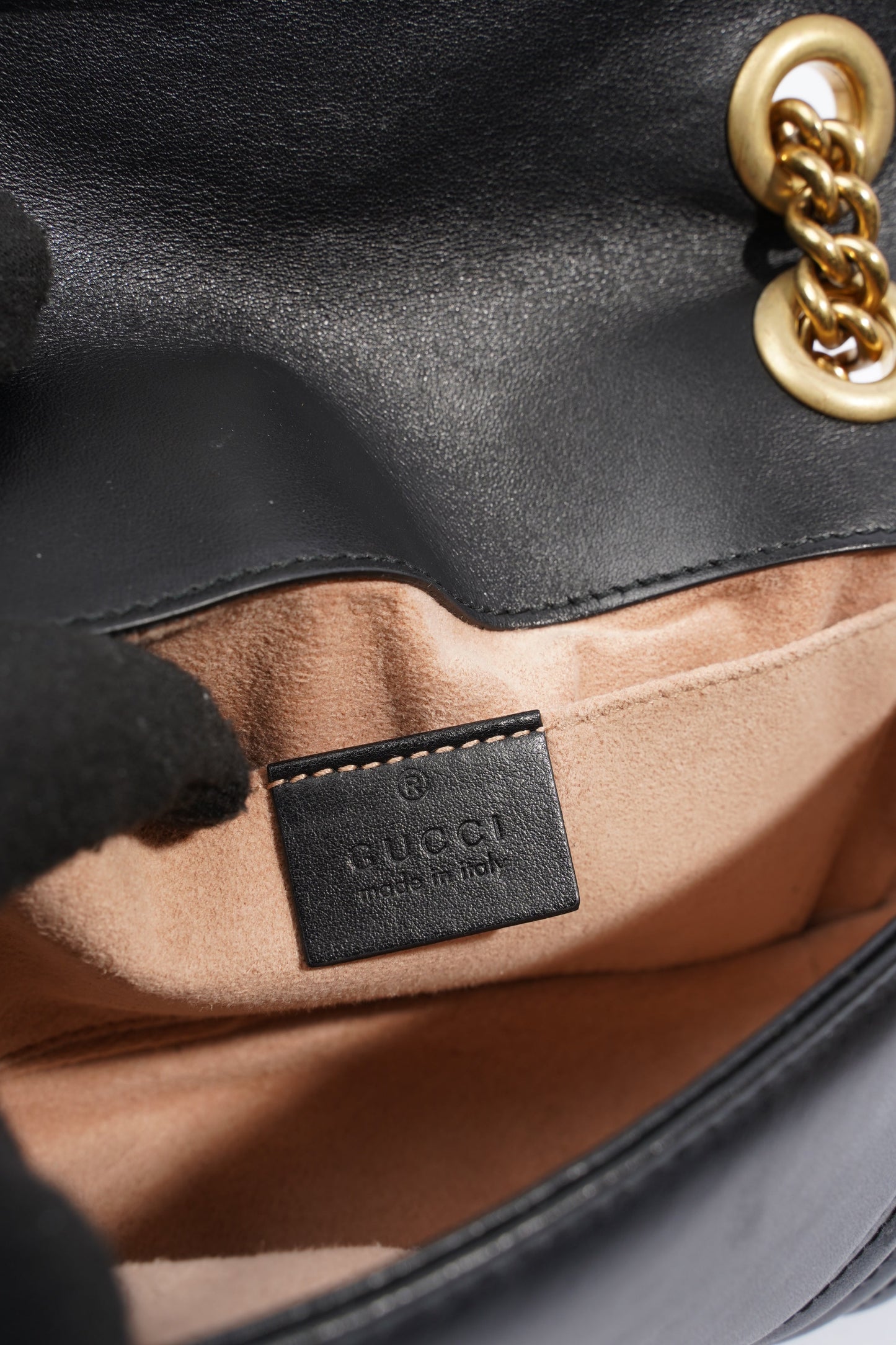 Gucci Marmont Flap Black Matelasse Leather Mini