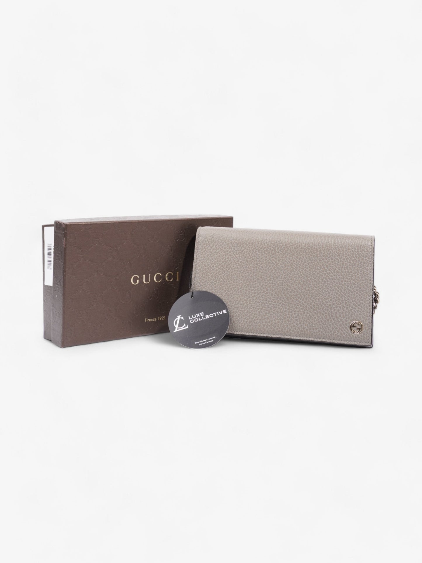 Gucci Betty Chain Wallet Grey Leather