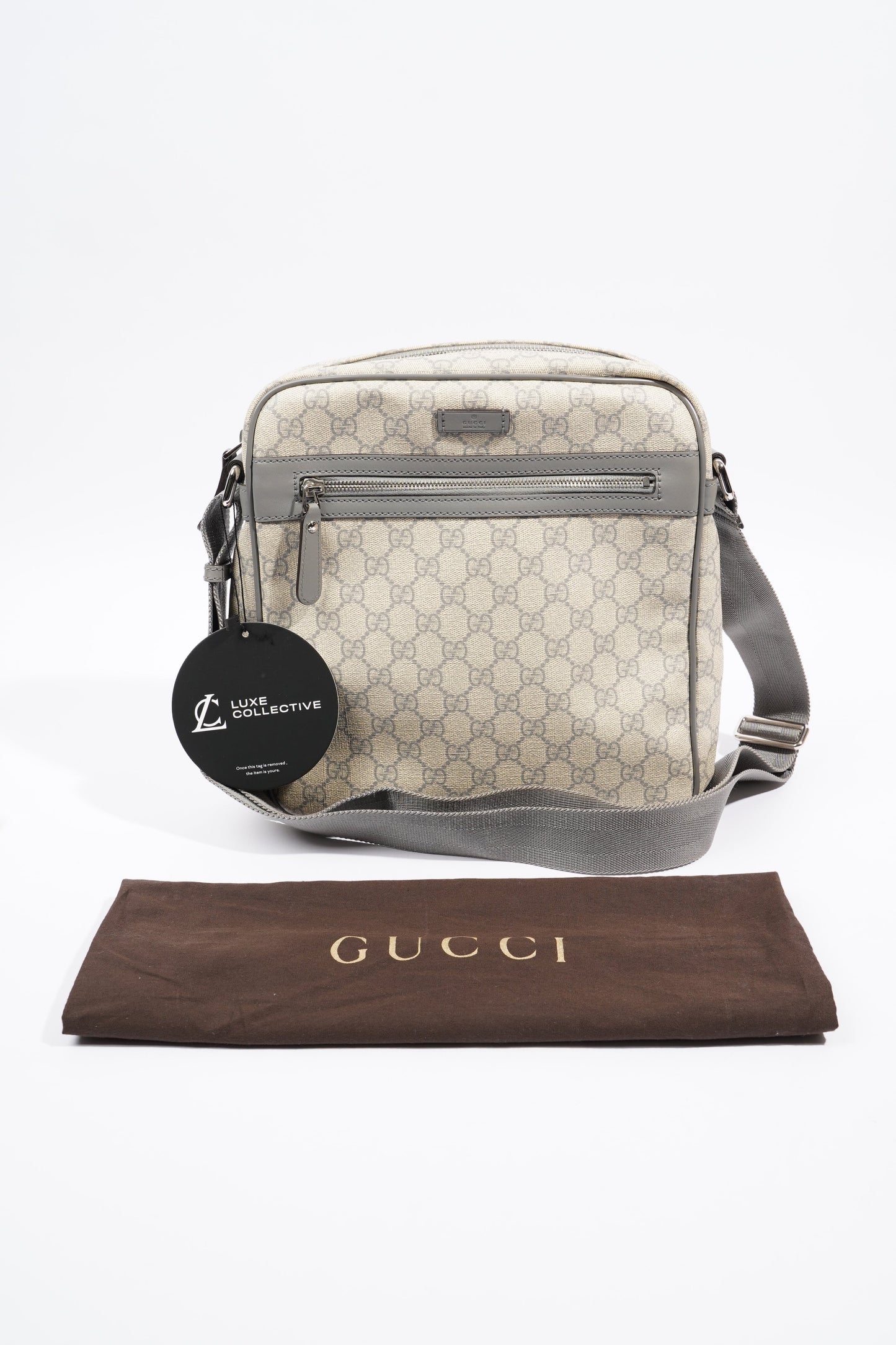Gucci Messenger Bag Beige / Grey Canvas