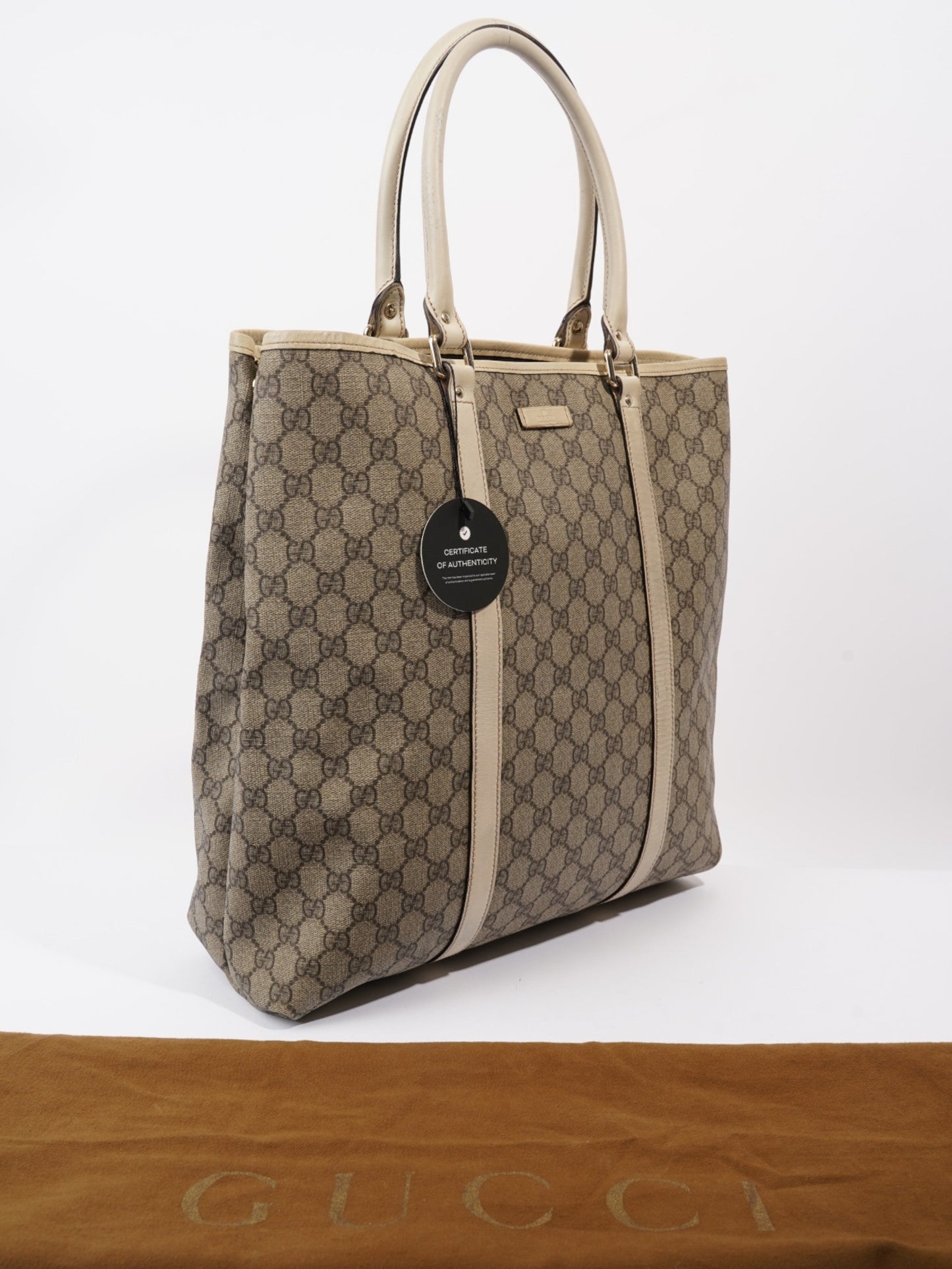 Gucci GG Supreme Tote Beige And Ebony GG Supreme Coated Canvas
