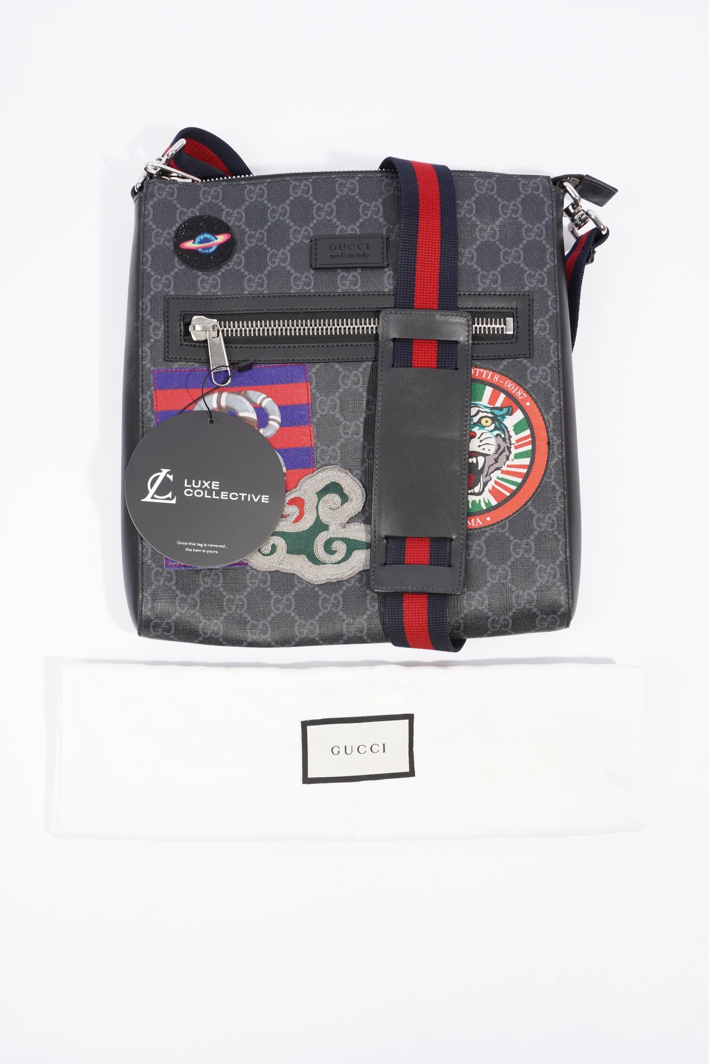 Gucci Night Courrier messenger bag Black GG Supreme Coated Canvas