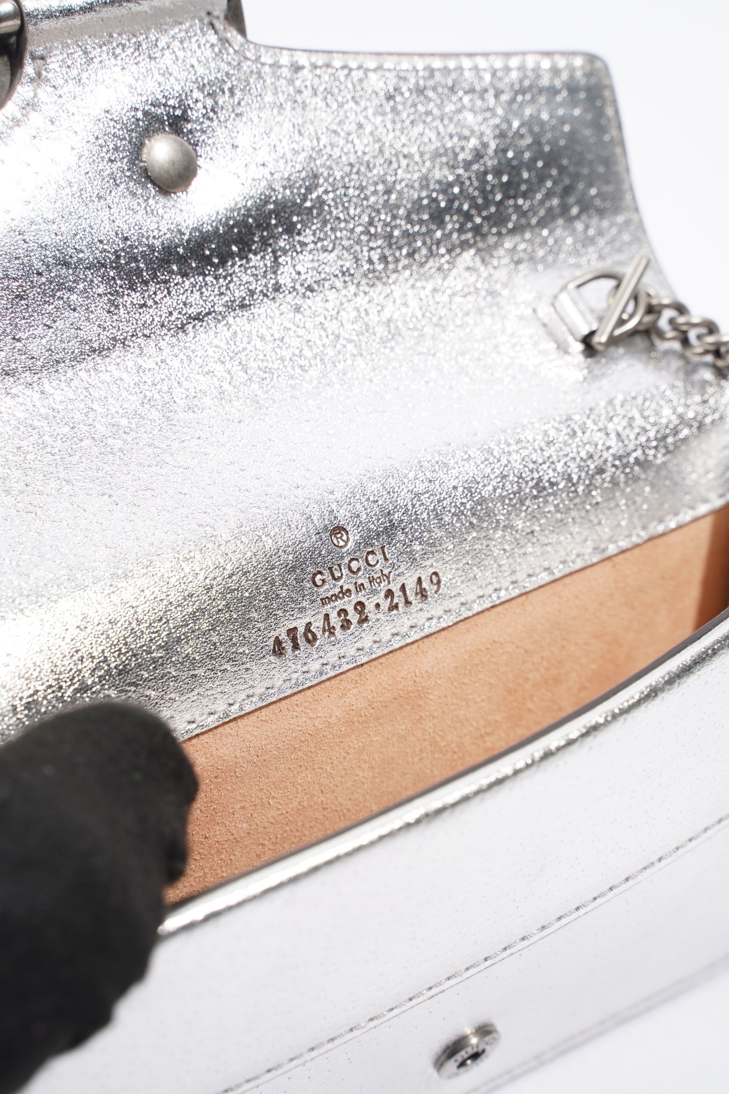 Gucci Dionysus Silver Leather Super Mini