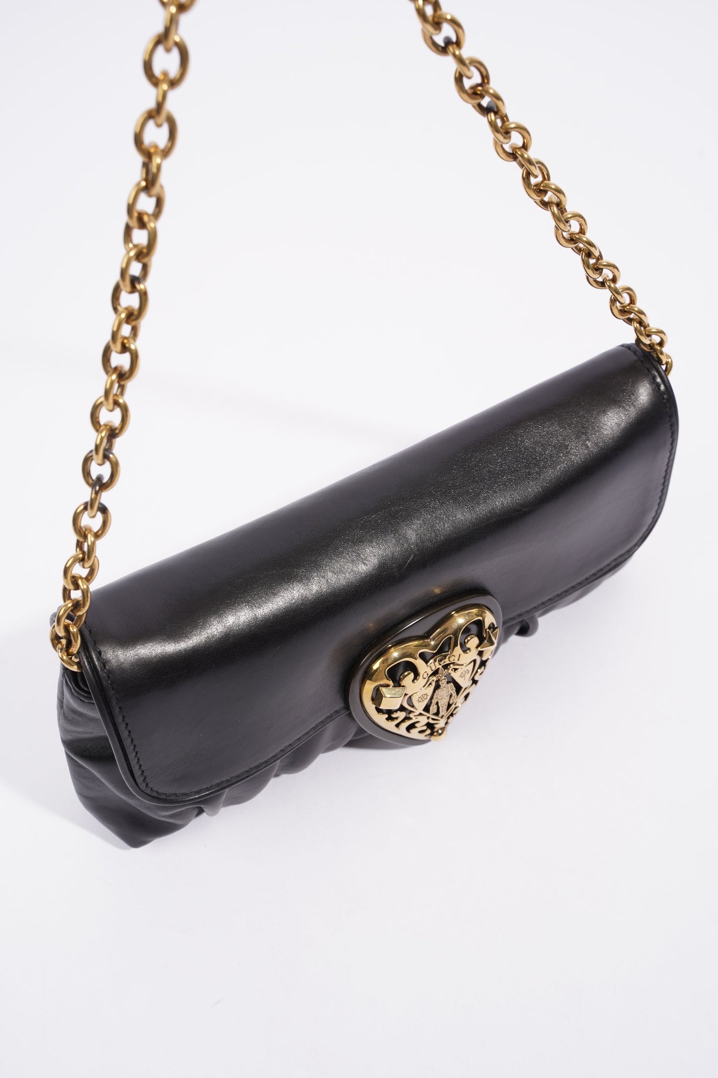 Gucci Babouska Heart Black Leather