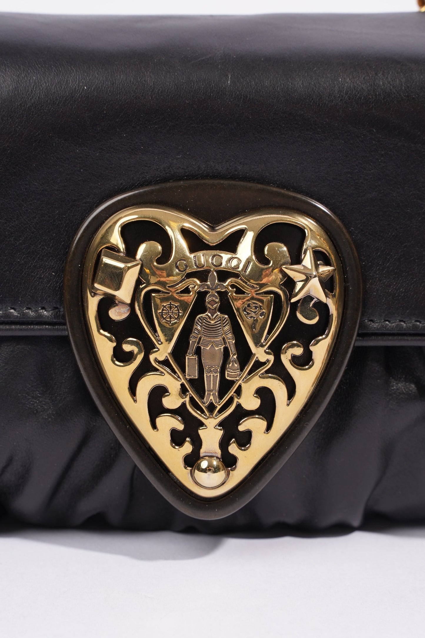 Gucci Babouska Heart Black Leather