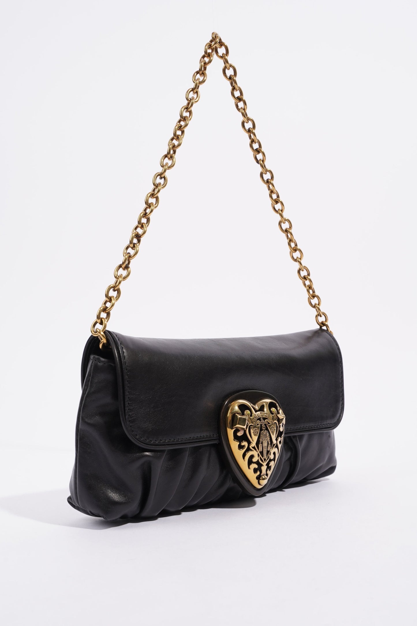 Gucci Babouska Heart Black Leather