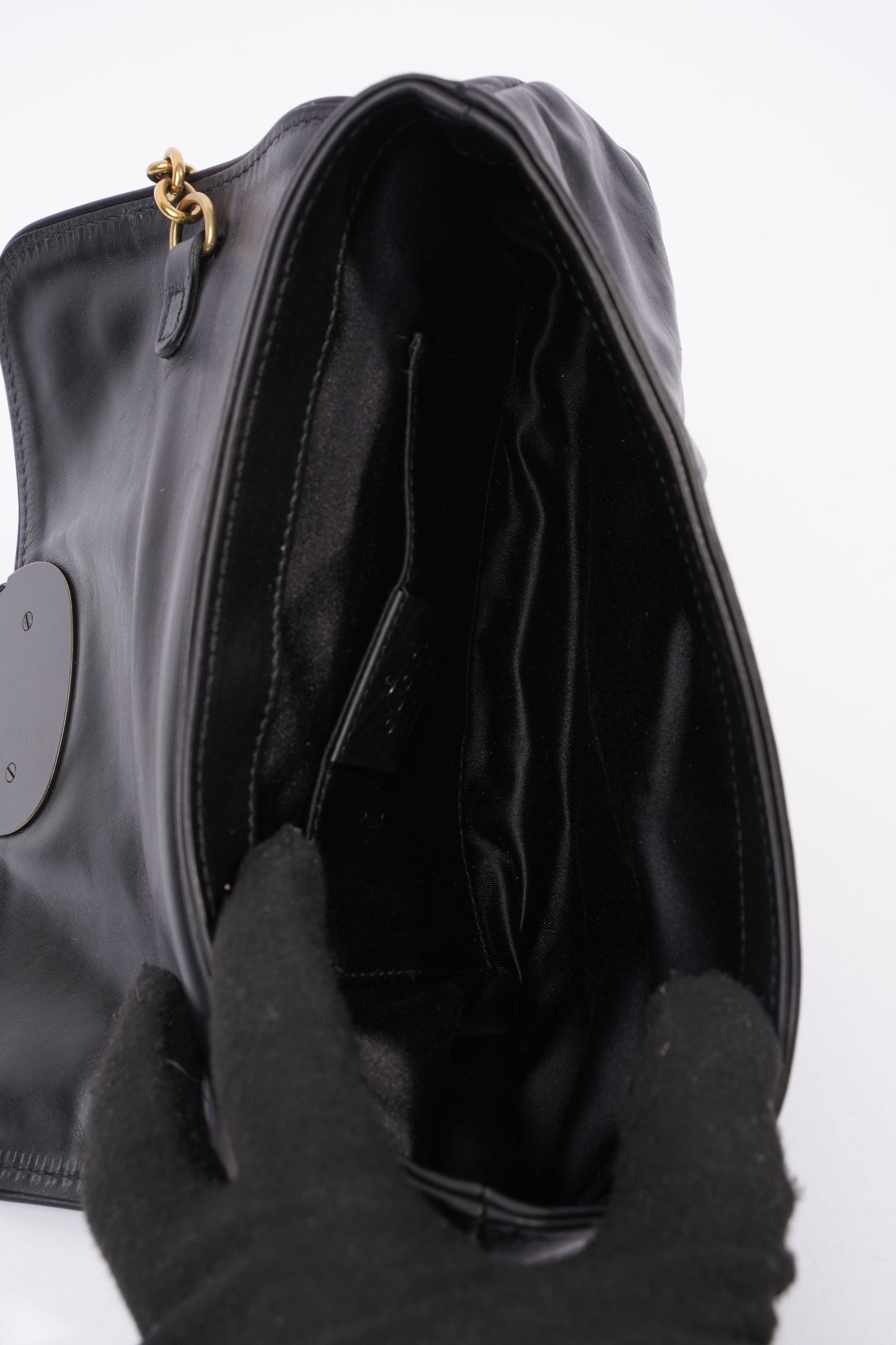 Gucci Babouska Heart Black Leather