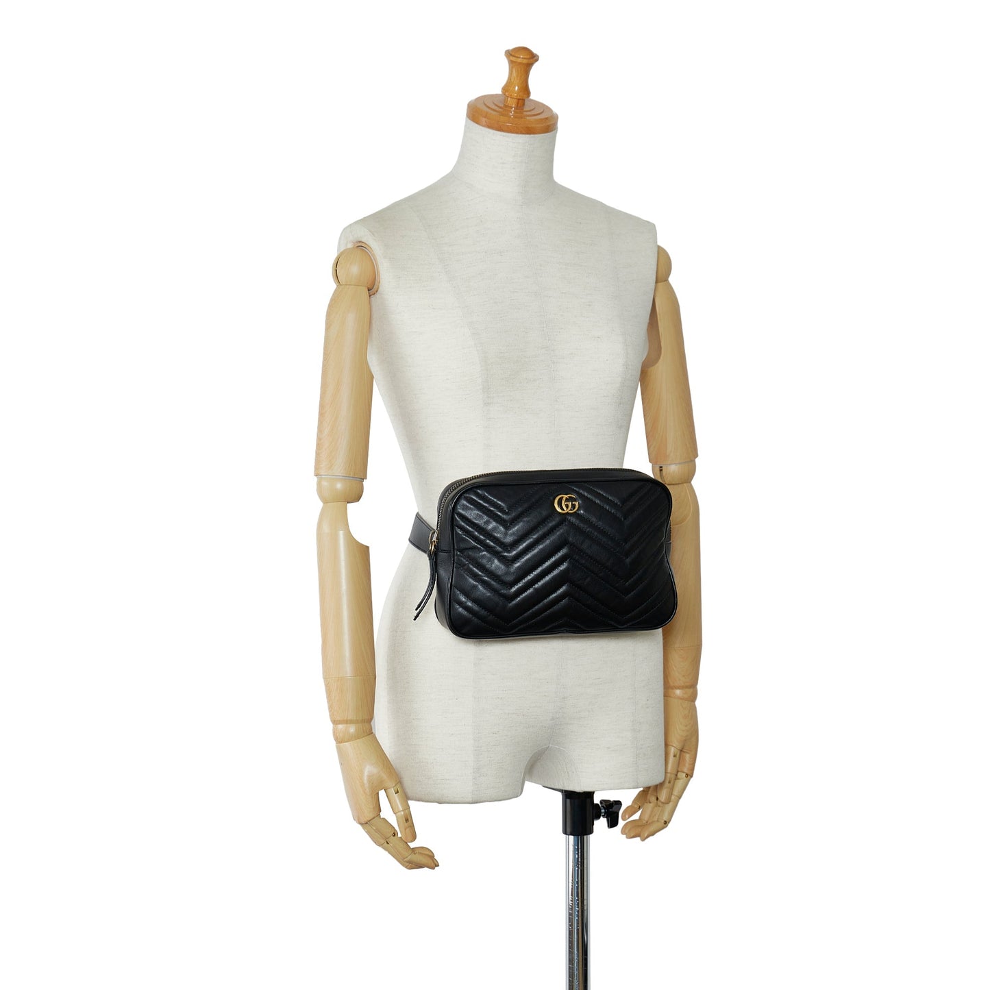 Gucci GG Marmont Square Belt Bag Black Matelassé