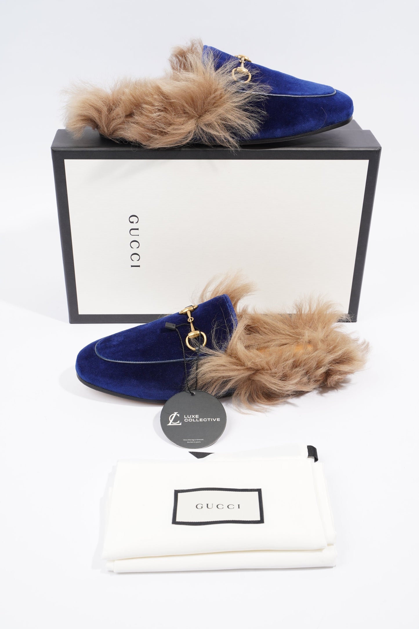Gucci Princetown Loafer Blue Velvet EU 37 UK 4