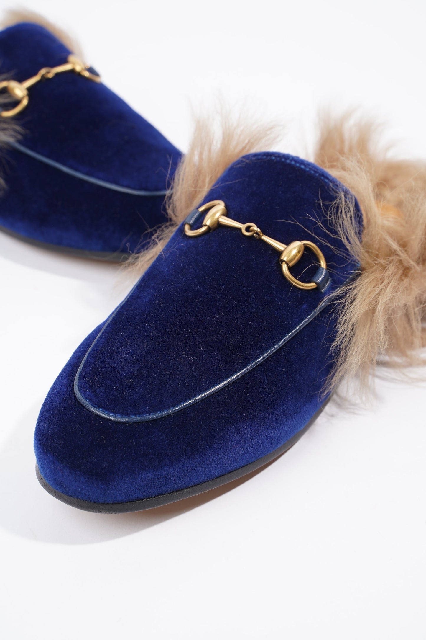 Gucci Princetown Loafer Blue Velvet EU 37 UK 4