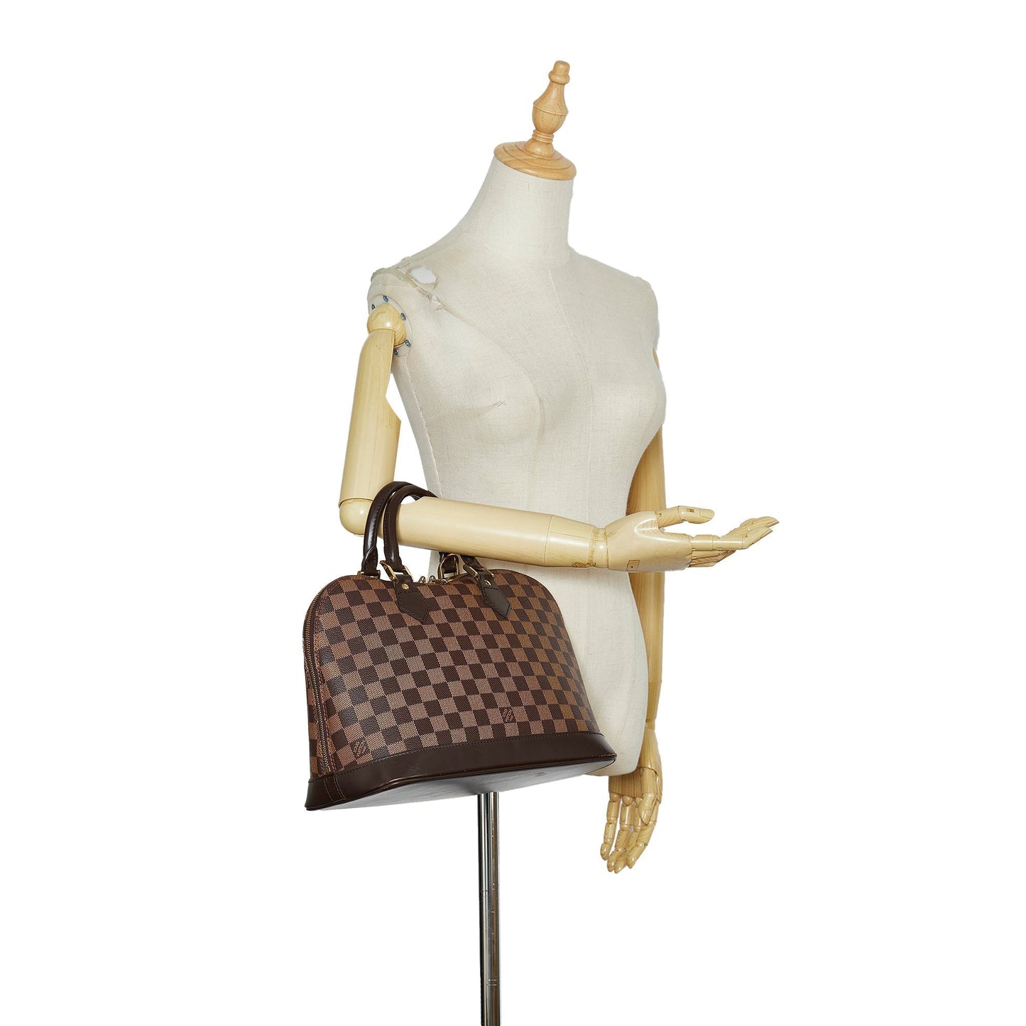 LOUIS VUITTON Damier Ebene Alma PM Handbag