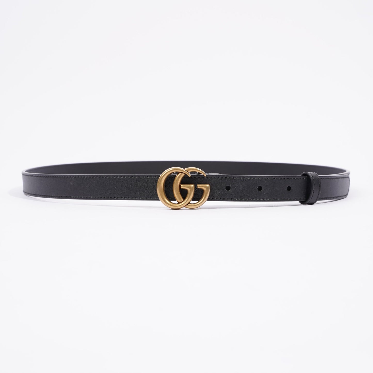 Gucci Marmont Belt Black / Gold Leather 105cm 42"