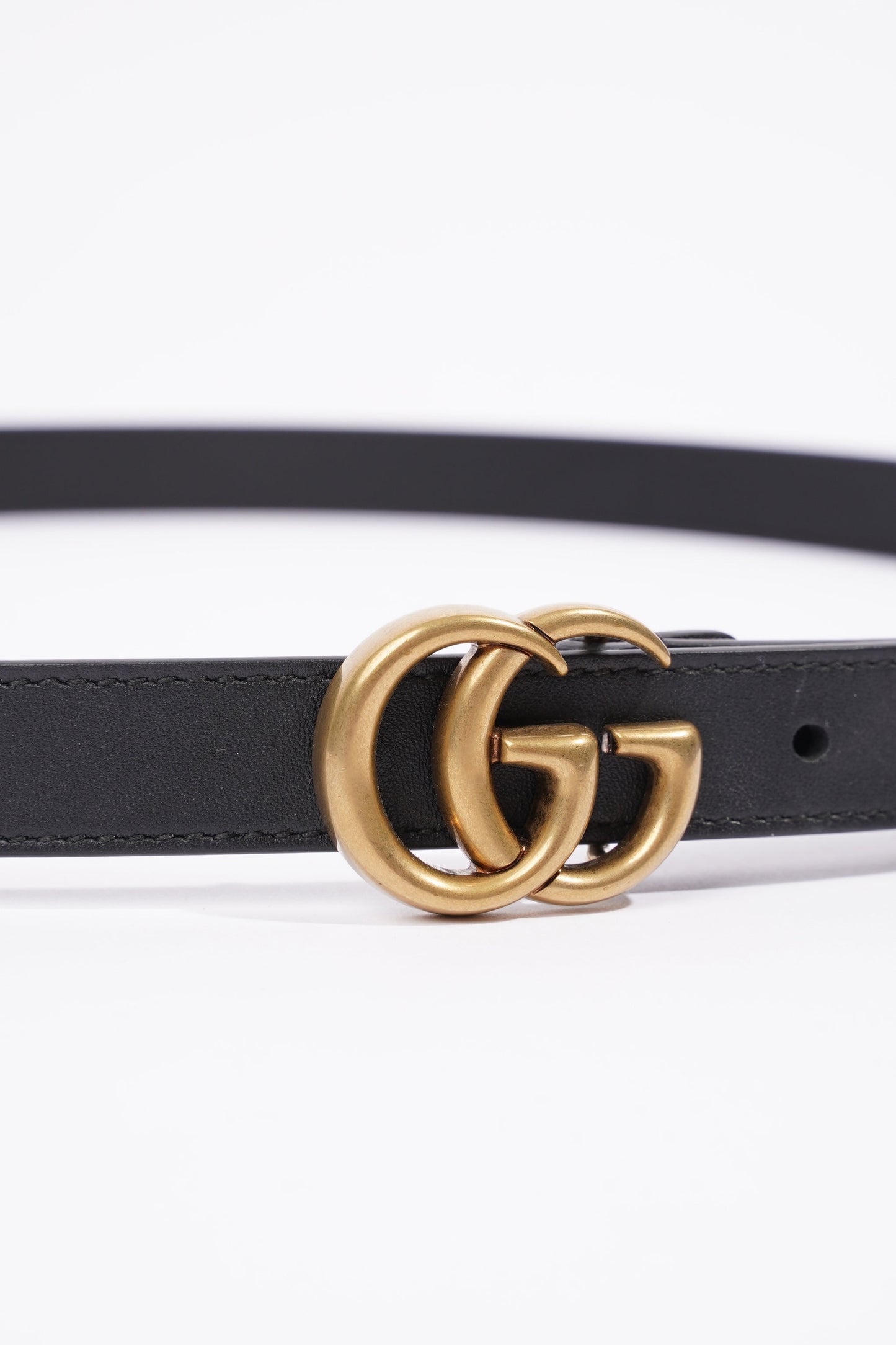 Gucci Marmont Belt Black / Gold Leather 105cm 42"