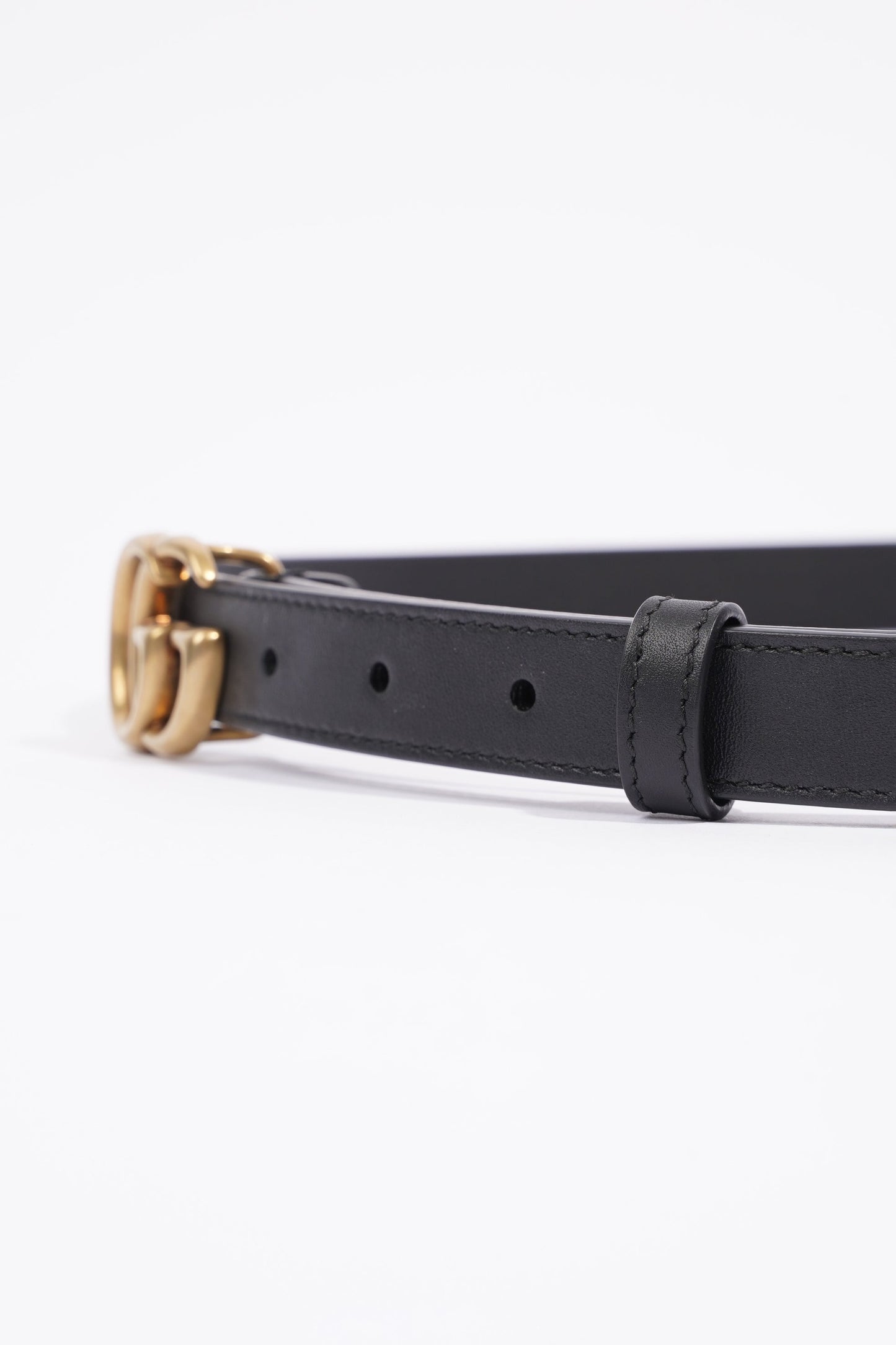 Gucci Marmont Belt Black / Gold Leather 105cm 42"