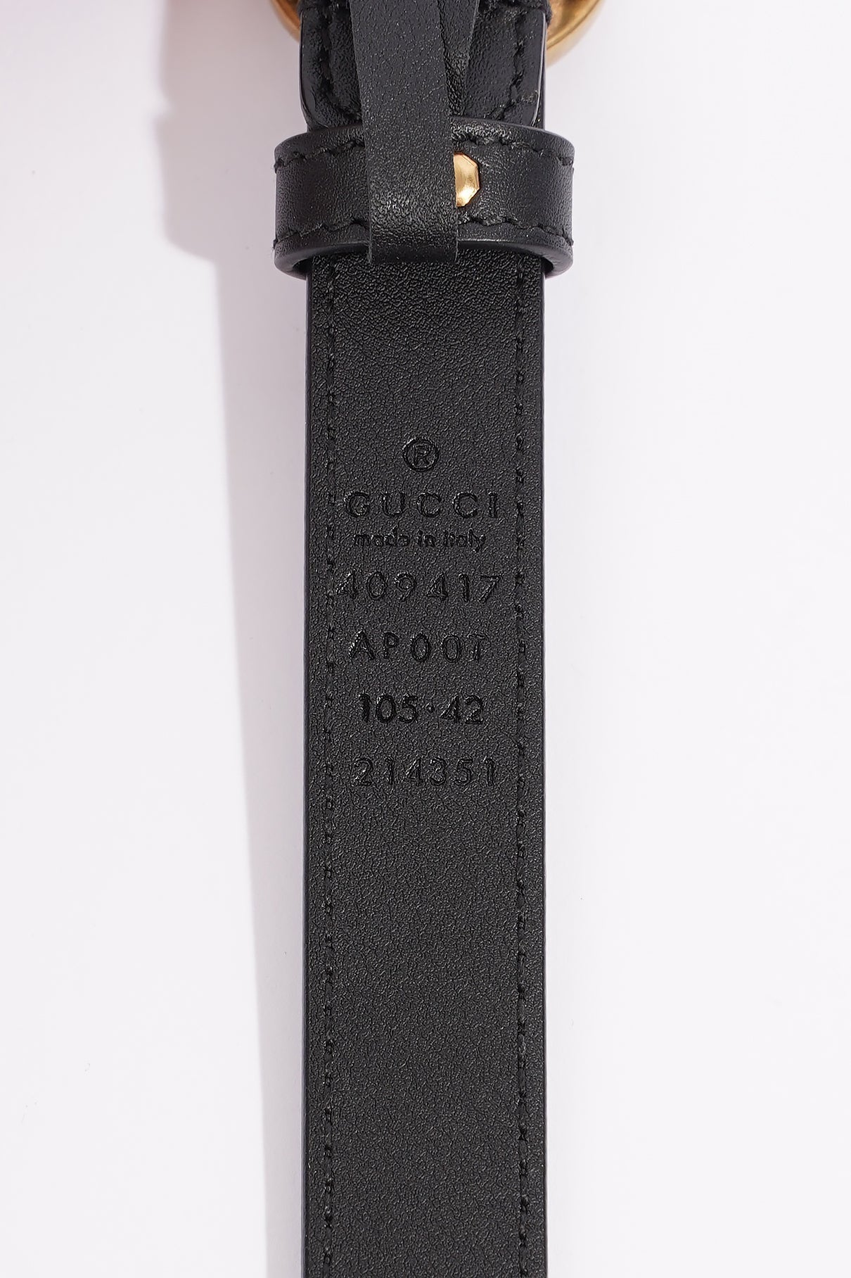 Gucci Marmont Belt Black / Gold Leather 105cm 42"