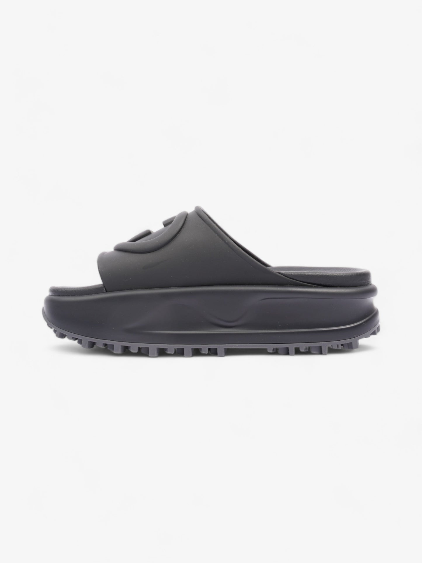 Gucci GG Platform Slides Black Rubber EU 35 UK 2