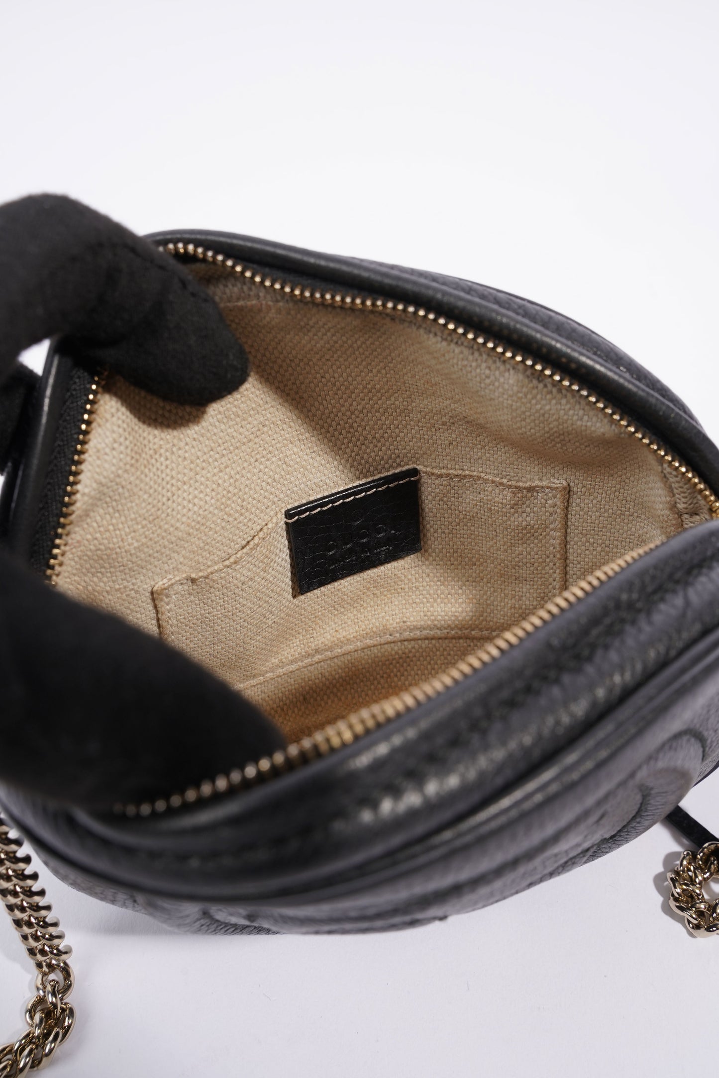 Gucci Soho Disco Chain Crossbody Bag Black Leather Mini