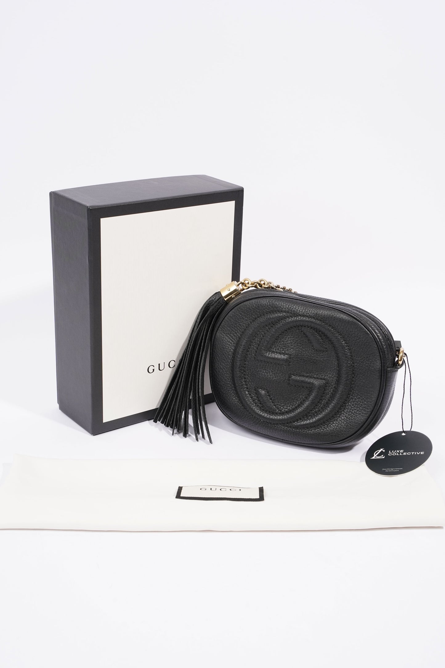 Gucci Soho Disco Chain Crossbody Bag Black Leather Mini