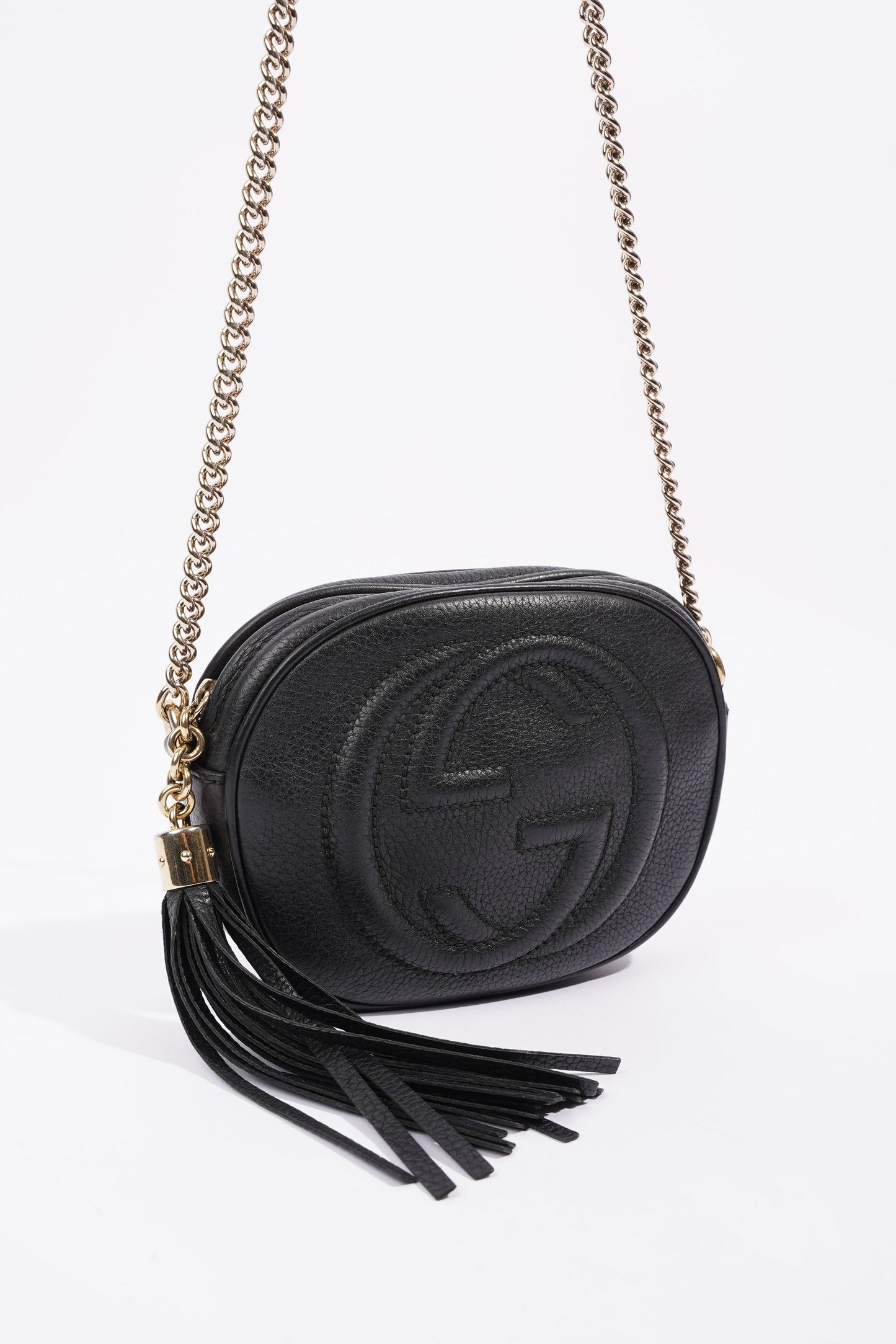 Gucci Soho Disco Chain Crossbody Bag Black Leather Mini