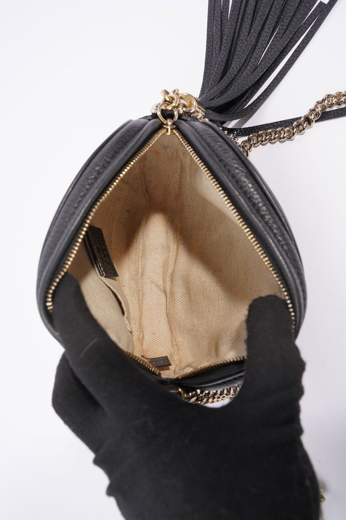 Gucci Soho Disco Chain Crossbody Bag Black Leather Mini