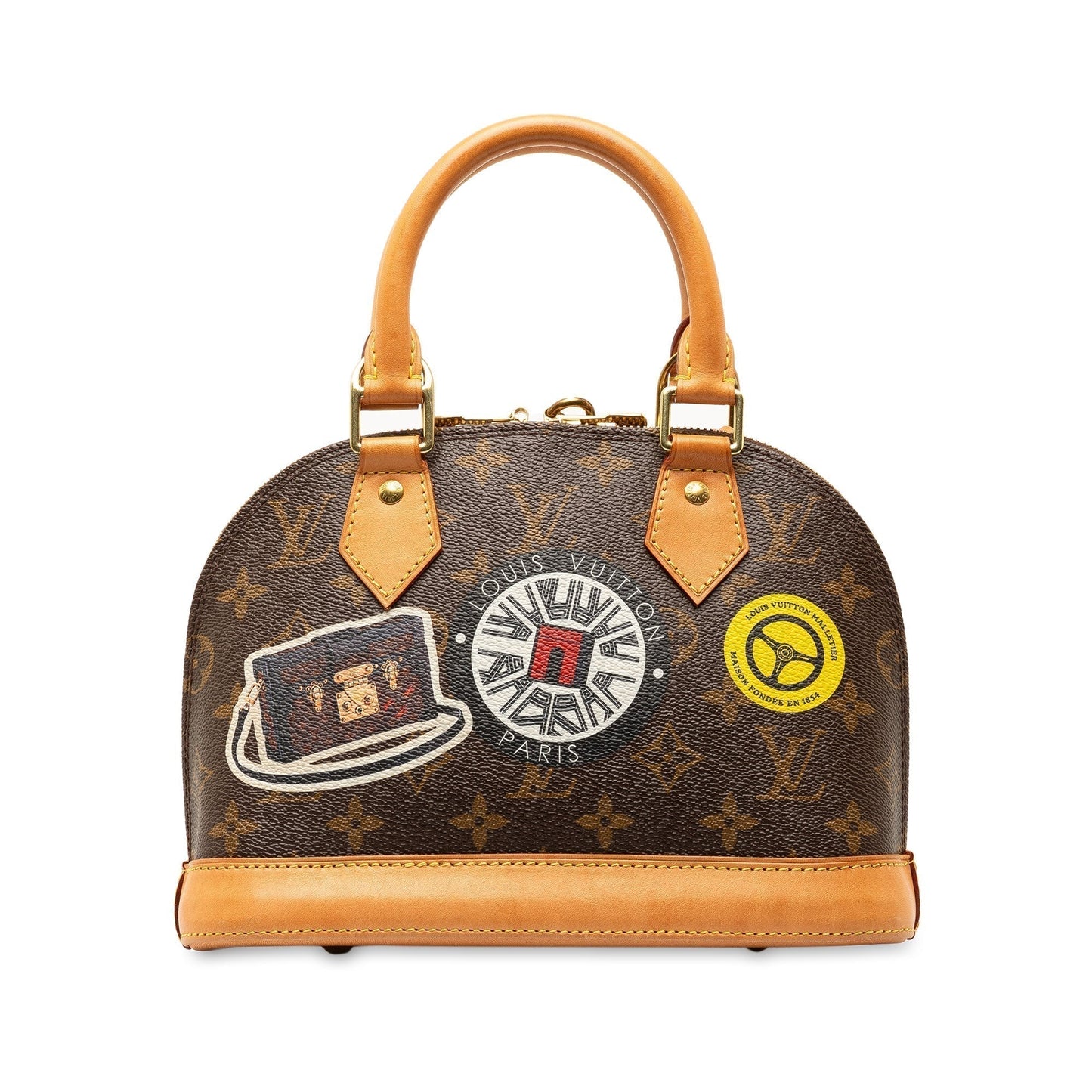 Brown Louis Vuitton Monogram World Tour Alma BB Satchel