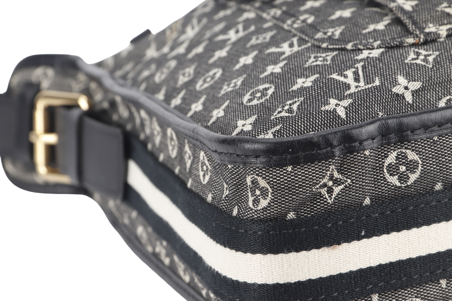 LOUIS VUITTON BLACK MONOGRAM MINI LIN CANVAS MARY KATE BAG GOLD HARDWARE NO DUST COVER