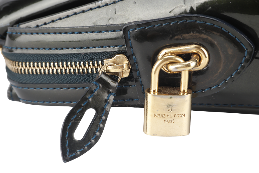 LOUIS VUITTON BLEU NUIT MONOGRAM VERNIS MELROSE AVENUE TOTE GOLD HARDWARE NO DUST COVER